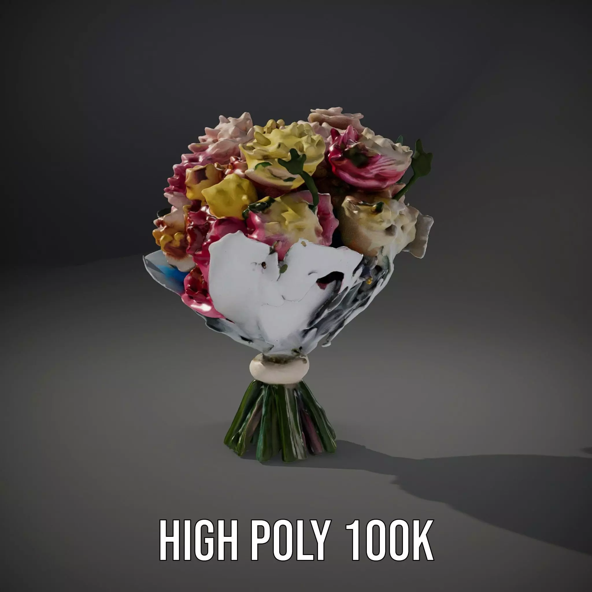 Elegant Floral Bouquet model pack Low-poly 3D model_8