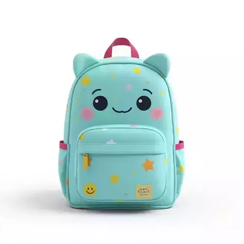 Cute Starry Animal Face Kids Backpack 3D Model