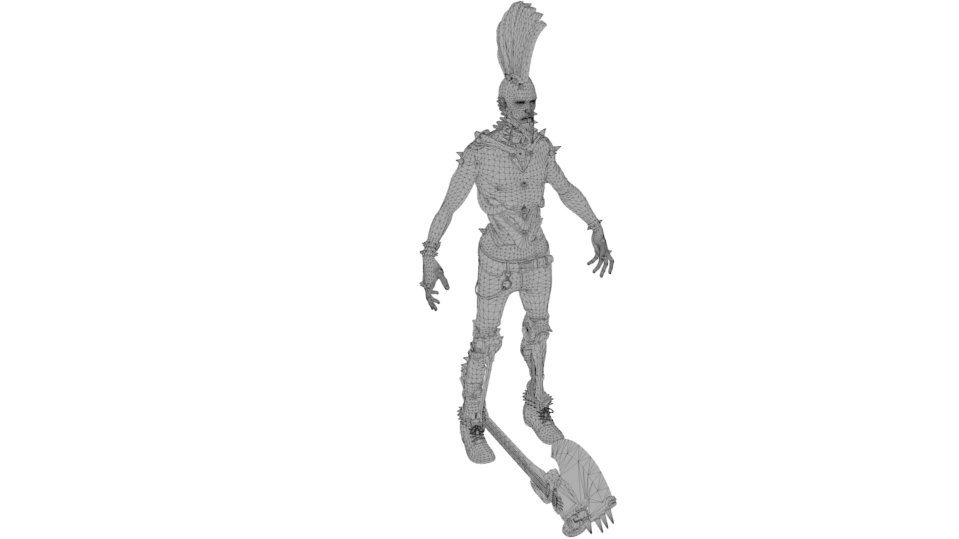 PostApocalyptic Punk Mutant Character Low-poly 3D model_10