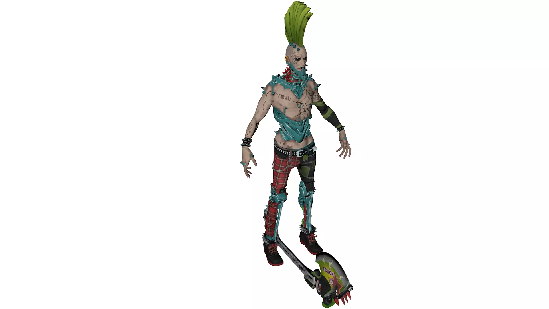 PostApocalyptic Punk Mutant Character Low-poly 3D model_5
