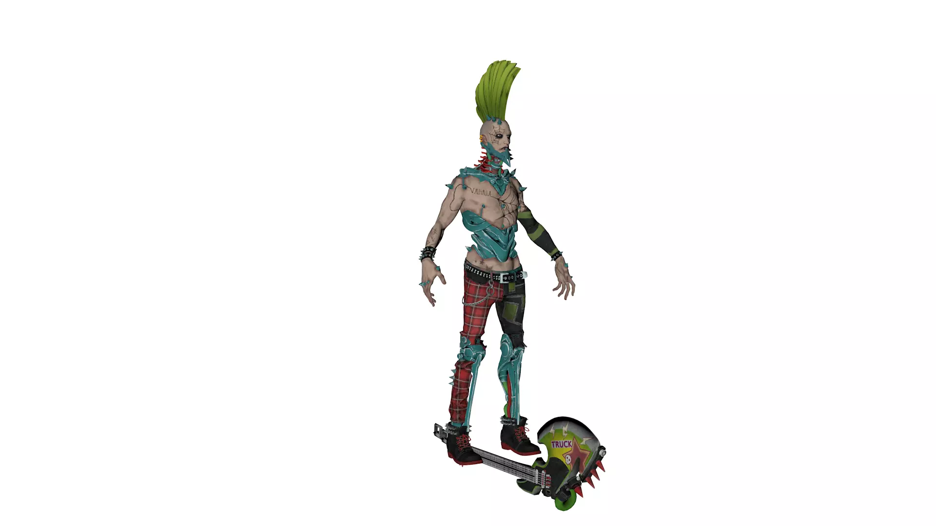 PostApocalyptic Punk Mutant Character Low-poly 3D model_2