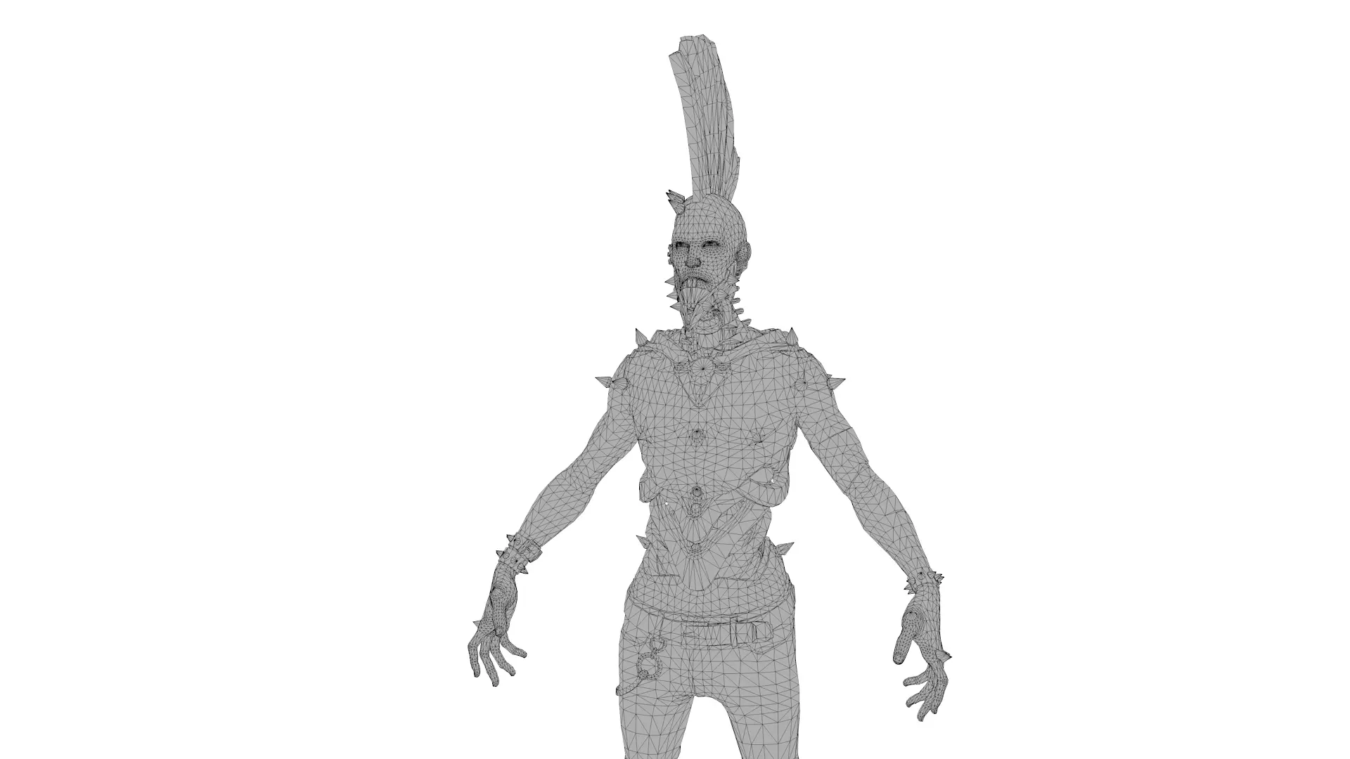 PostApocalyptic Punk Mutant Character Low-poly 3D model_8