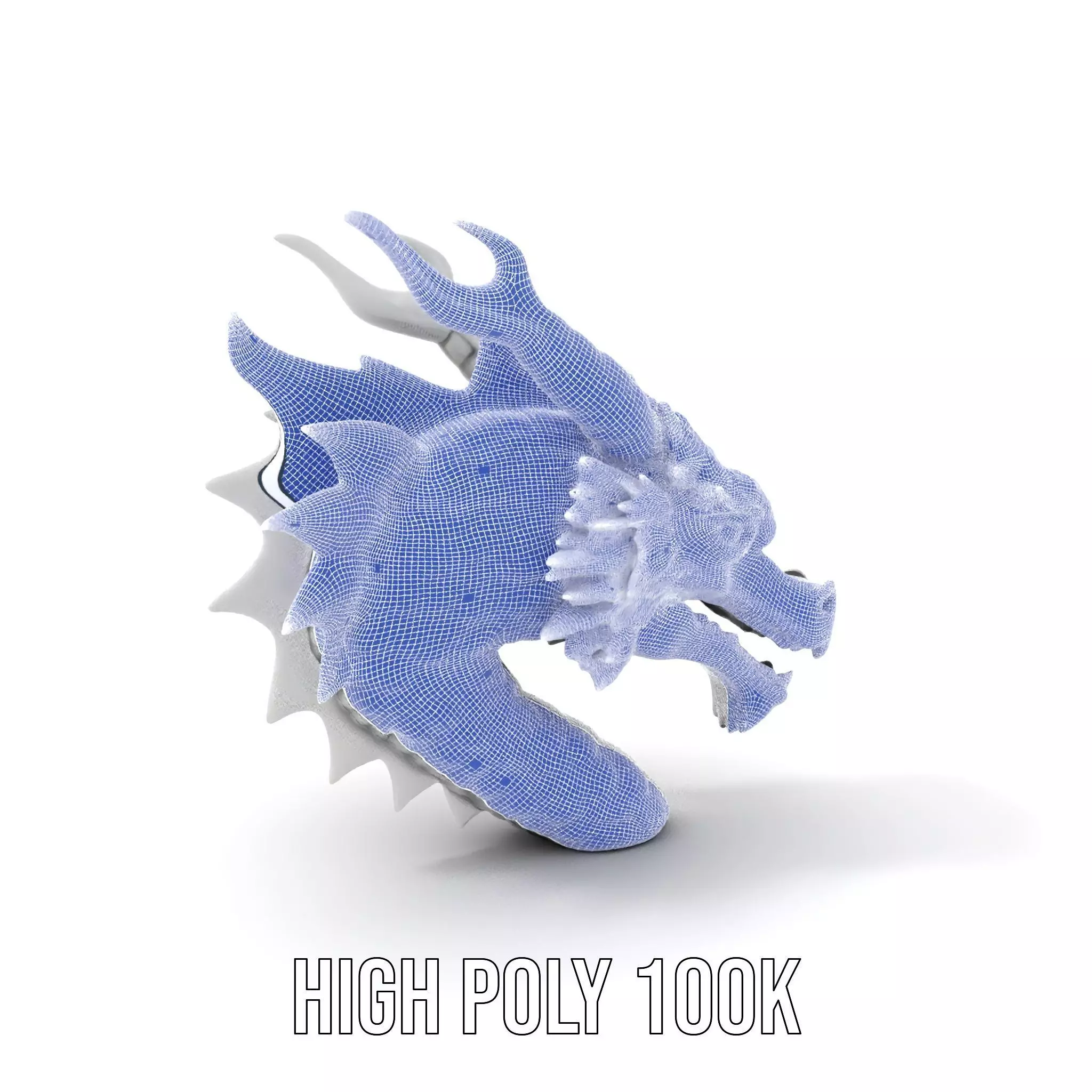 Silver Dragon Head model pack Low-poly 3D model_4