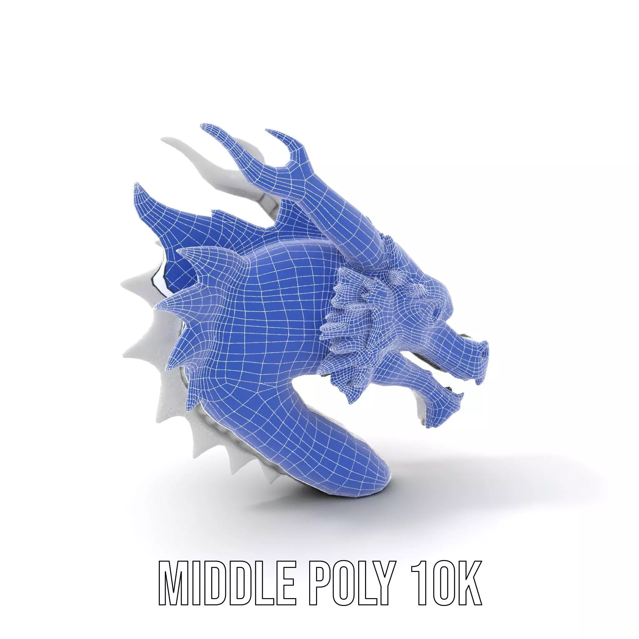 Silver Dragon Head model pack Low-poly 3D model_21
