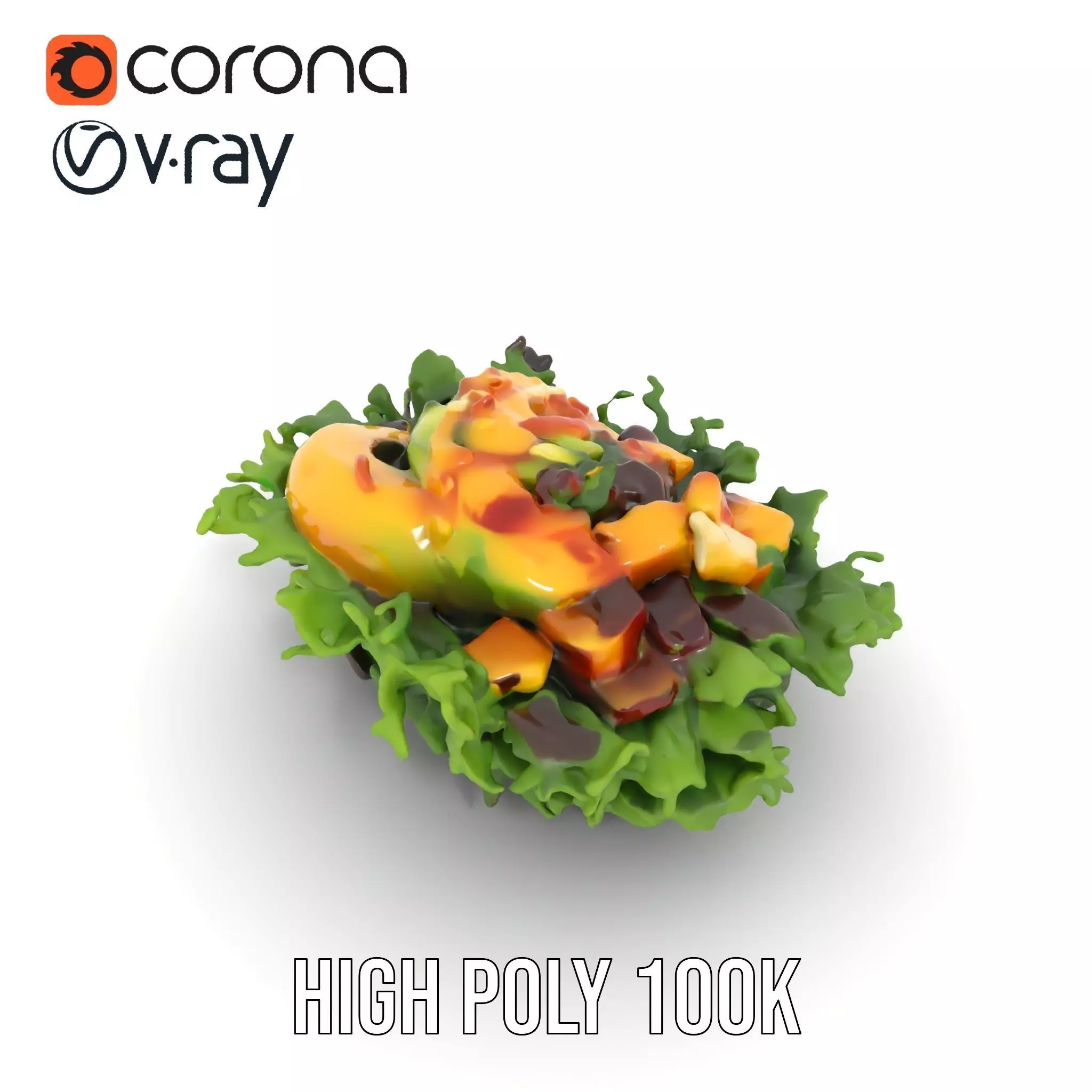 Vibrant Salad model pack Low-poly 3D model_15