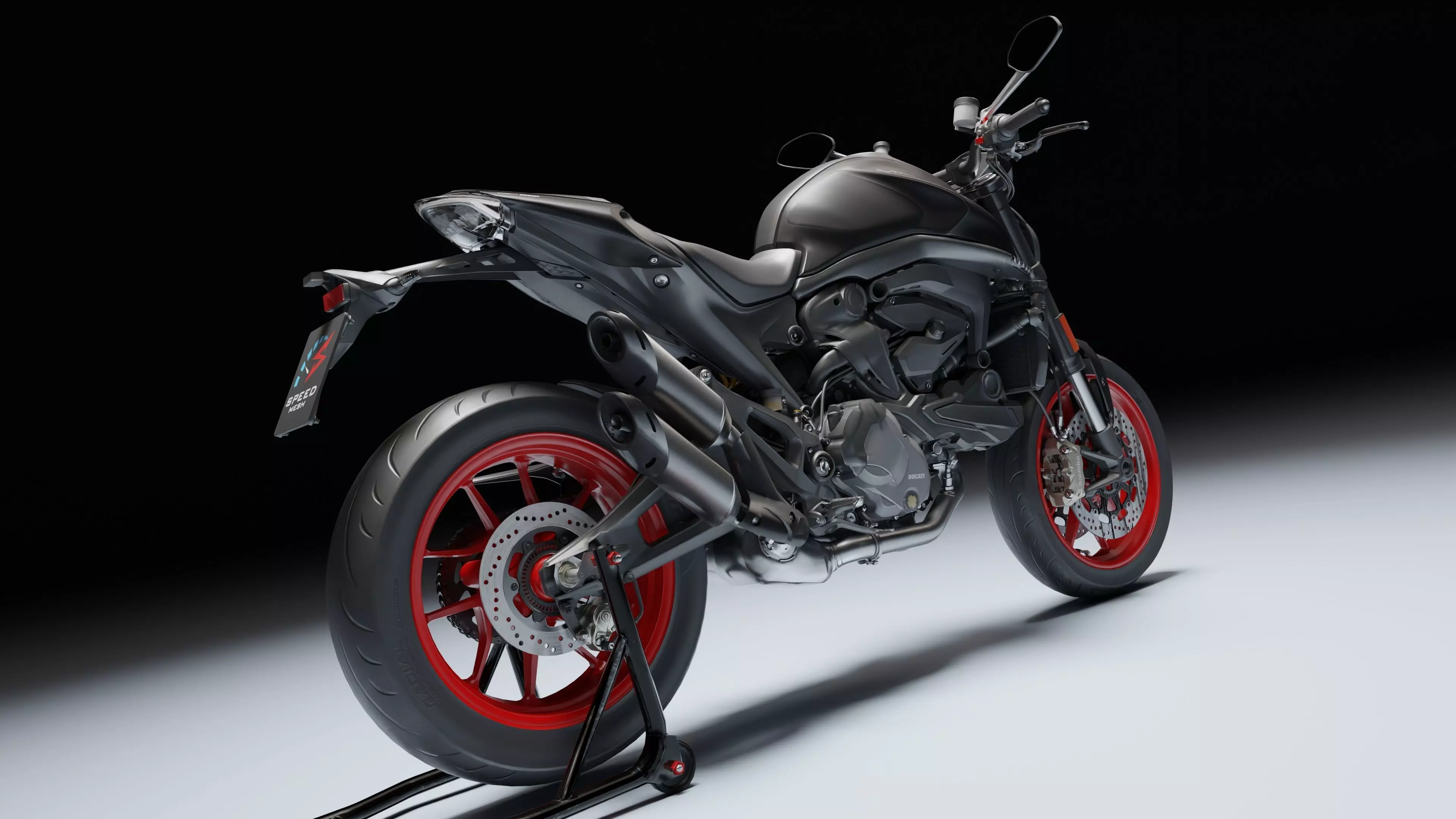 Ducati Monster Plus 2021 Low-poly 3D model_9