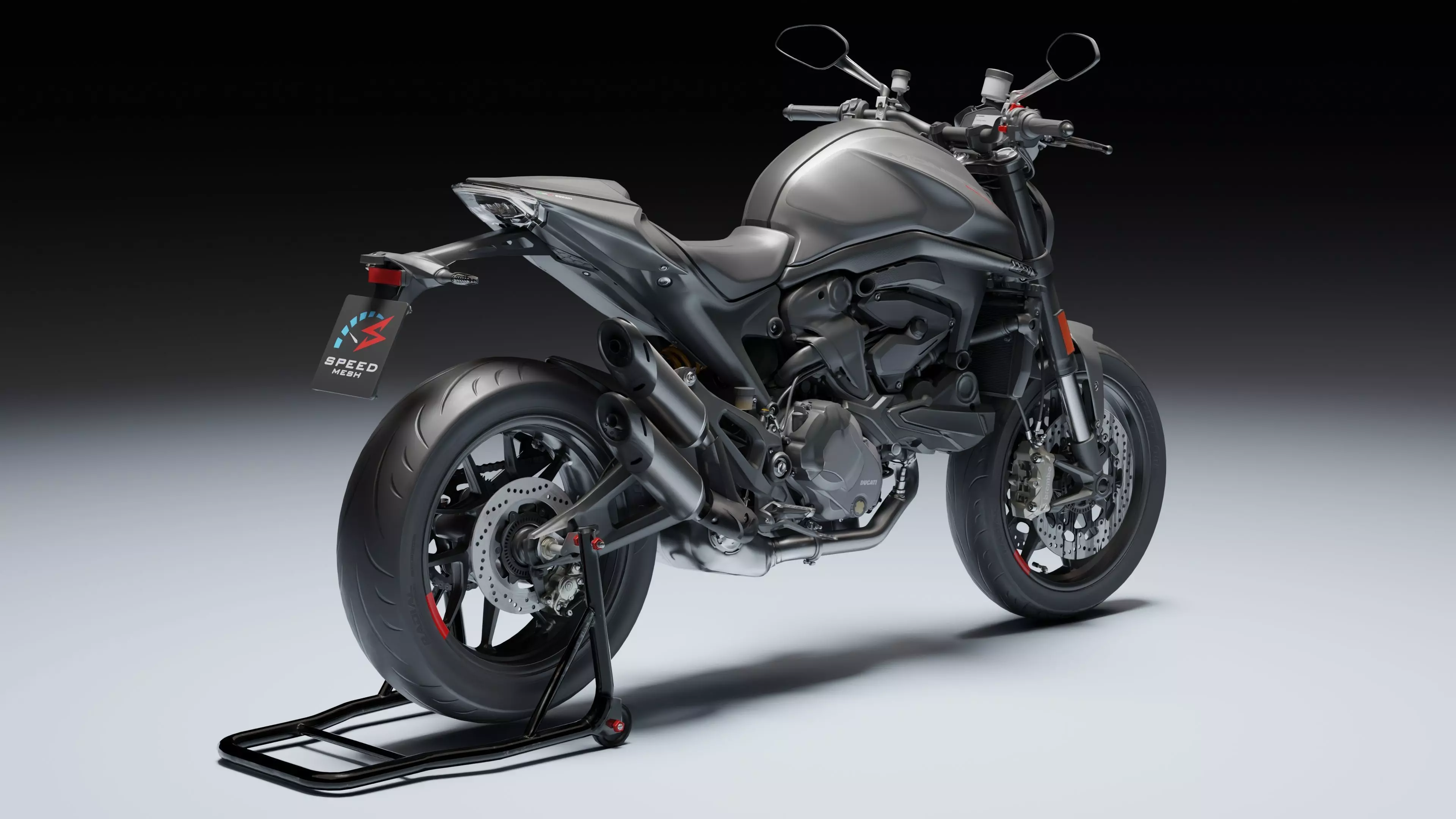 Ducati Monster Plus 2021 Low-poly 3D model_8