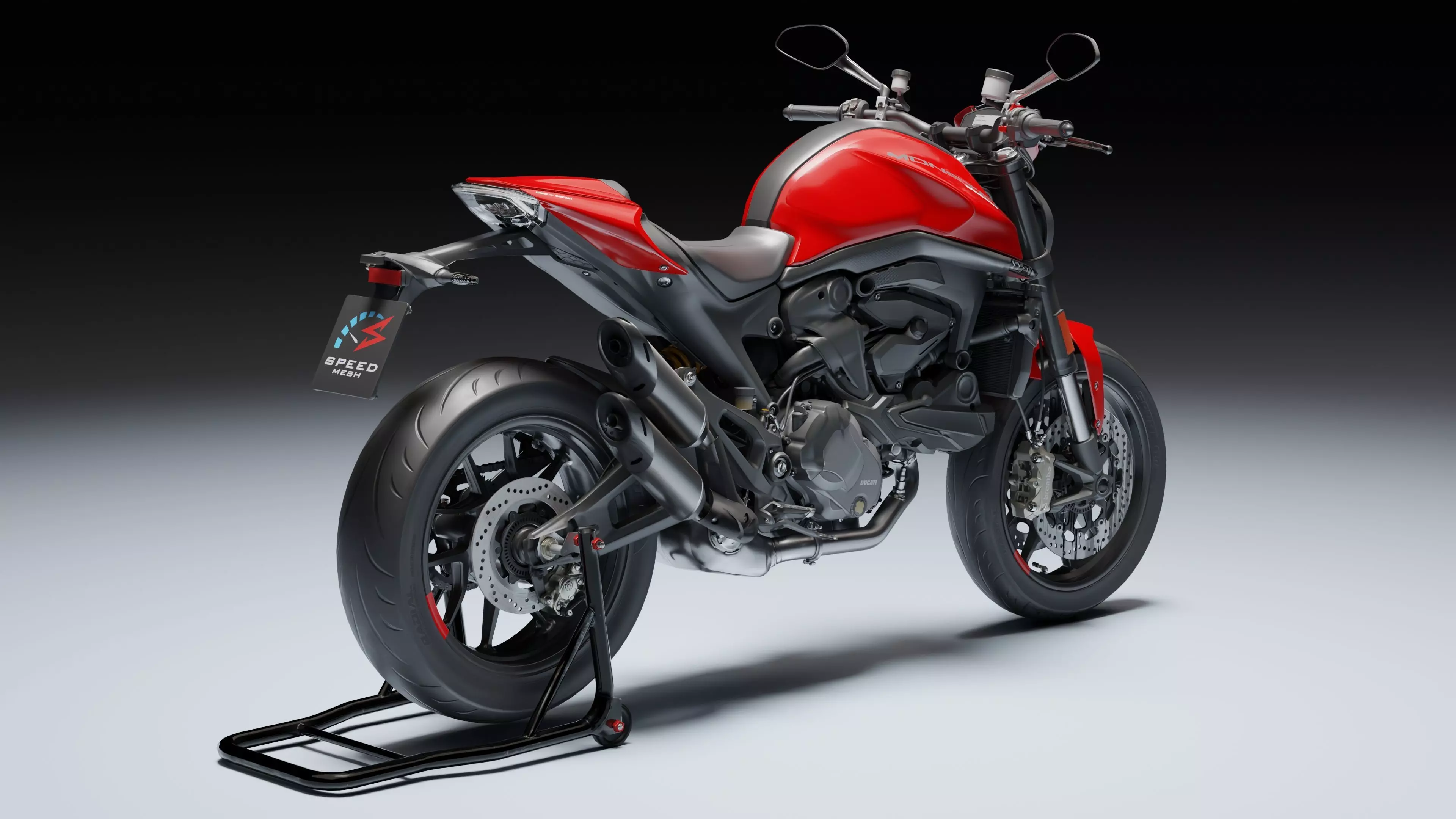 Ducati Monster Plus 2021 Low-poly 3D model_7