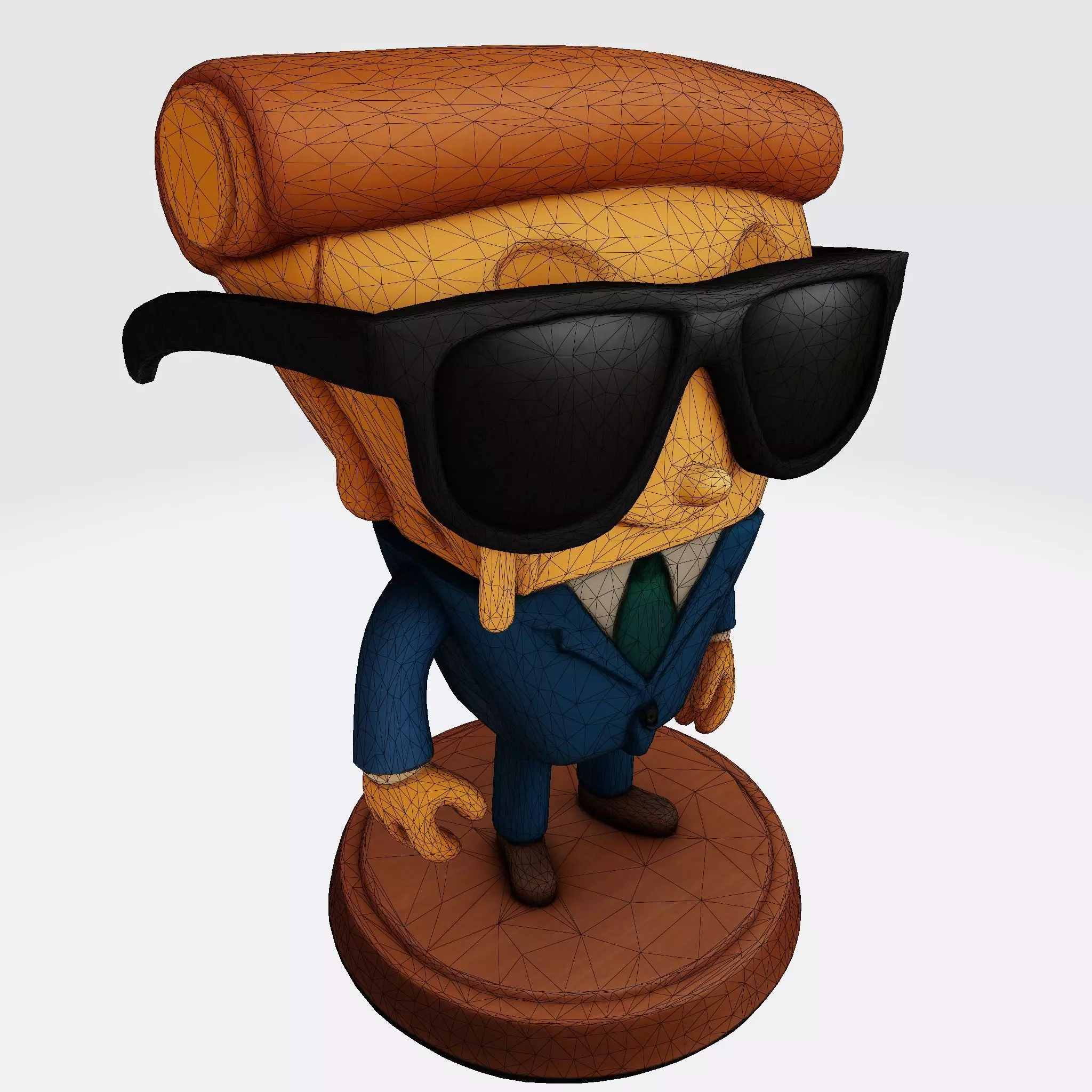 Stylized 3D Pizza Steave Printable Character 3D print model_6