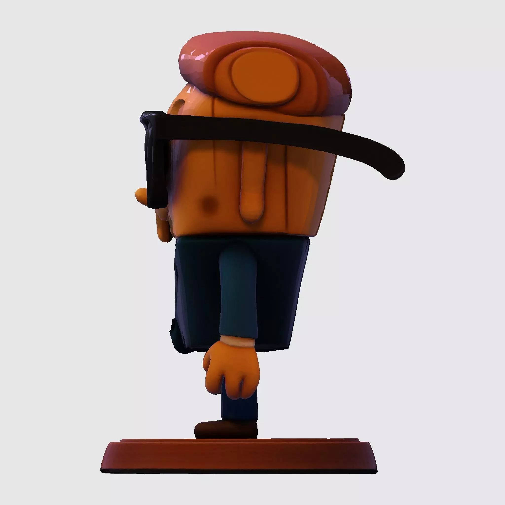 Stylized 3D Pizza Steave Printable Character 3D print model_12