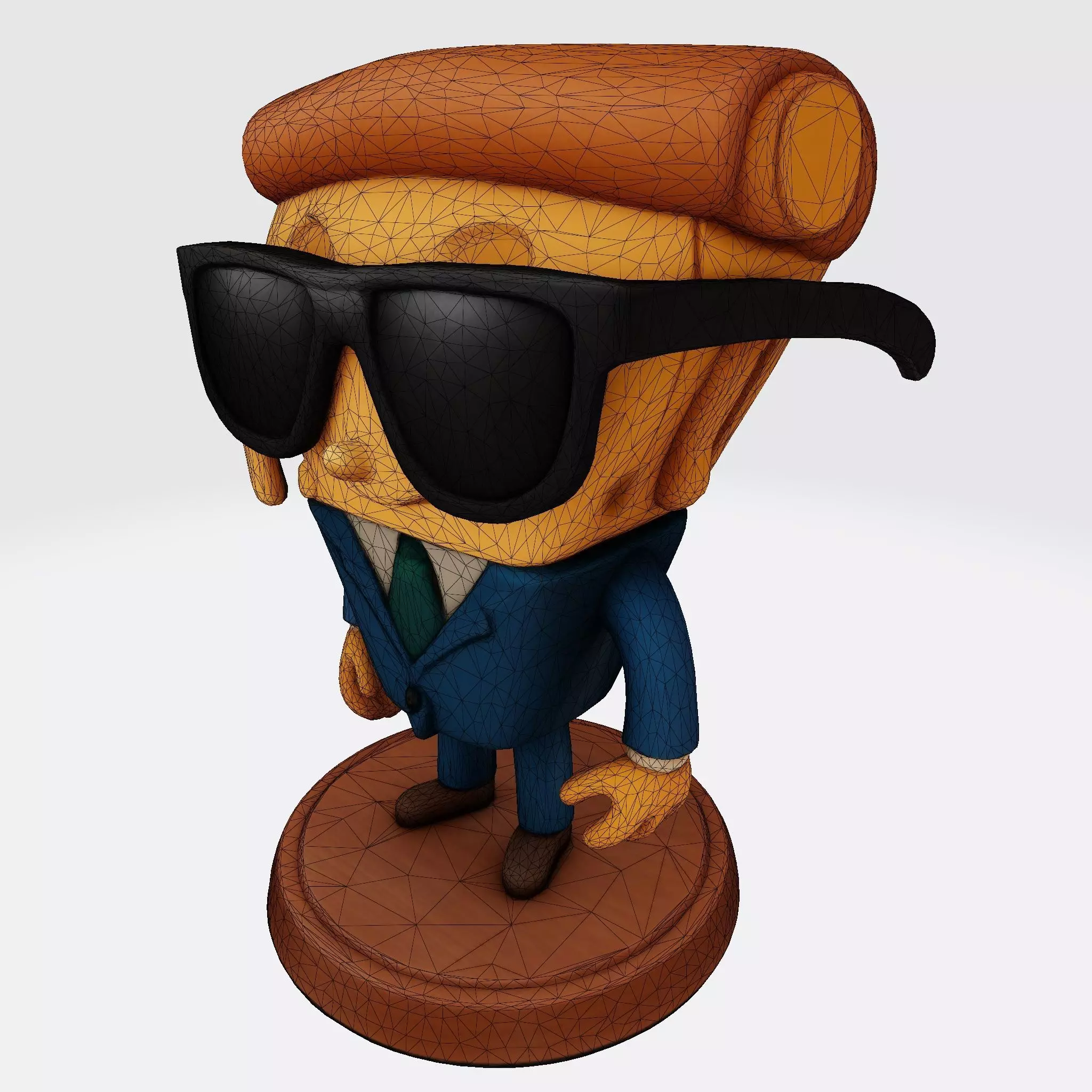 Stylized 3D Pizza Steave Printable Character 3D print model_7