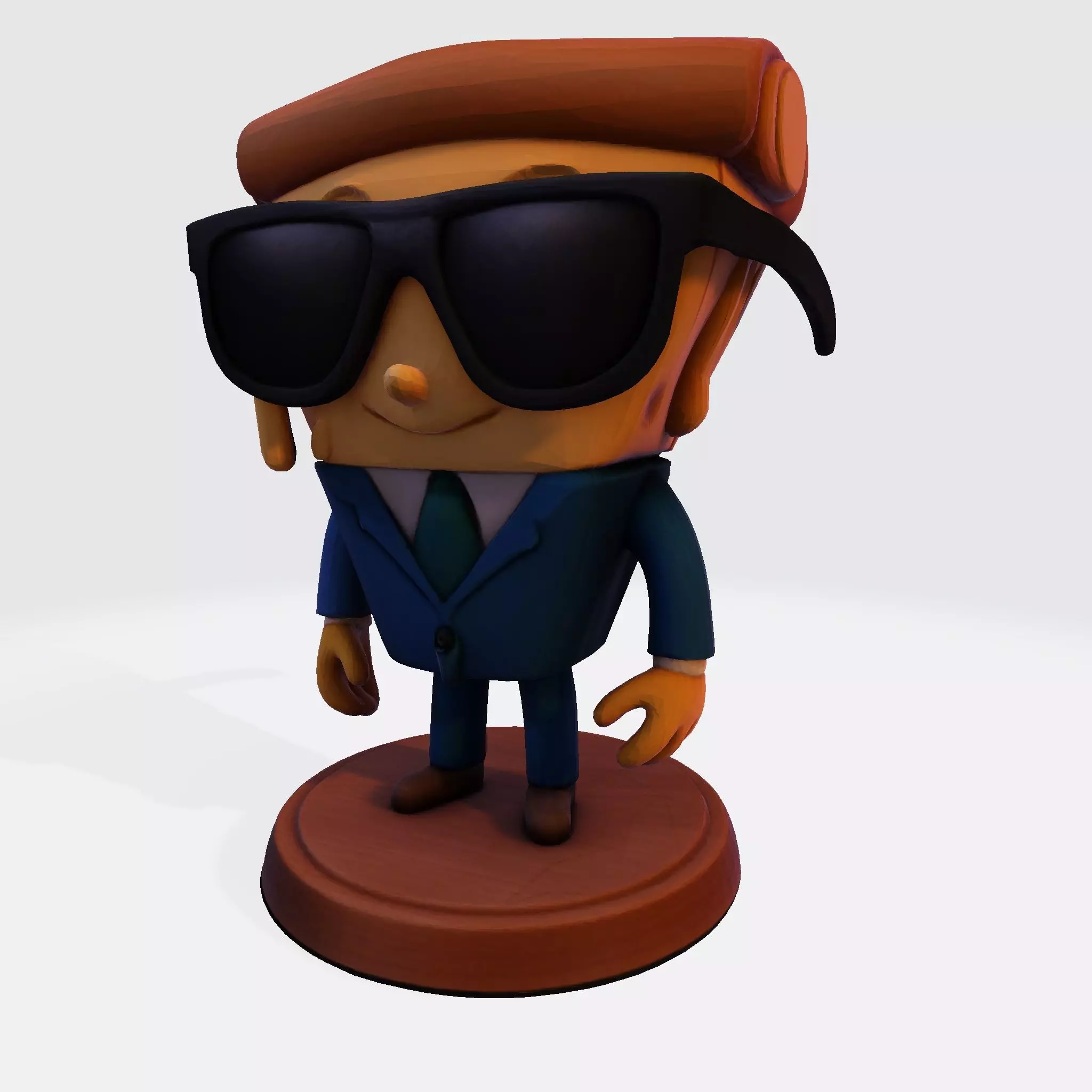 Stylized 3D Pizza Steave Printable Character 3D print model_0