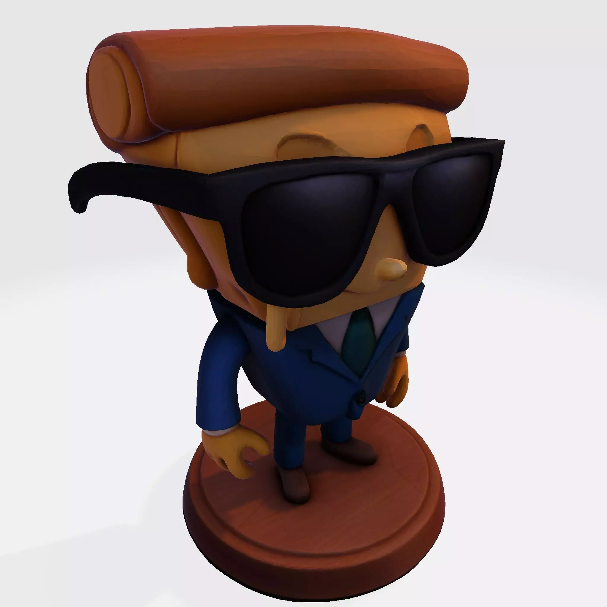 Stylized 3D Pizza Steave Printable Character 3D print model_5