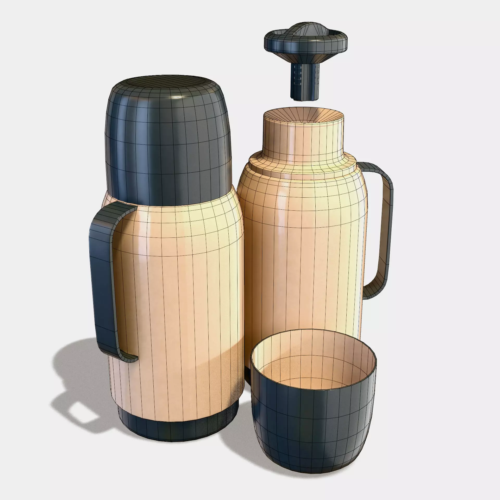 Plain Thermal Bottle Low-poly 3D model_3