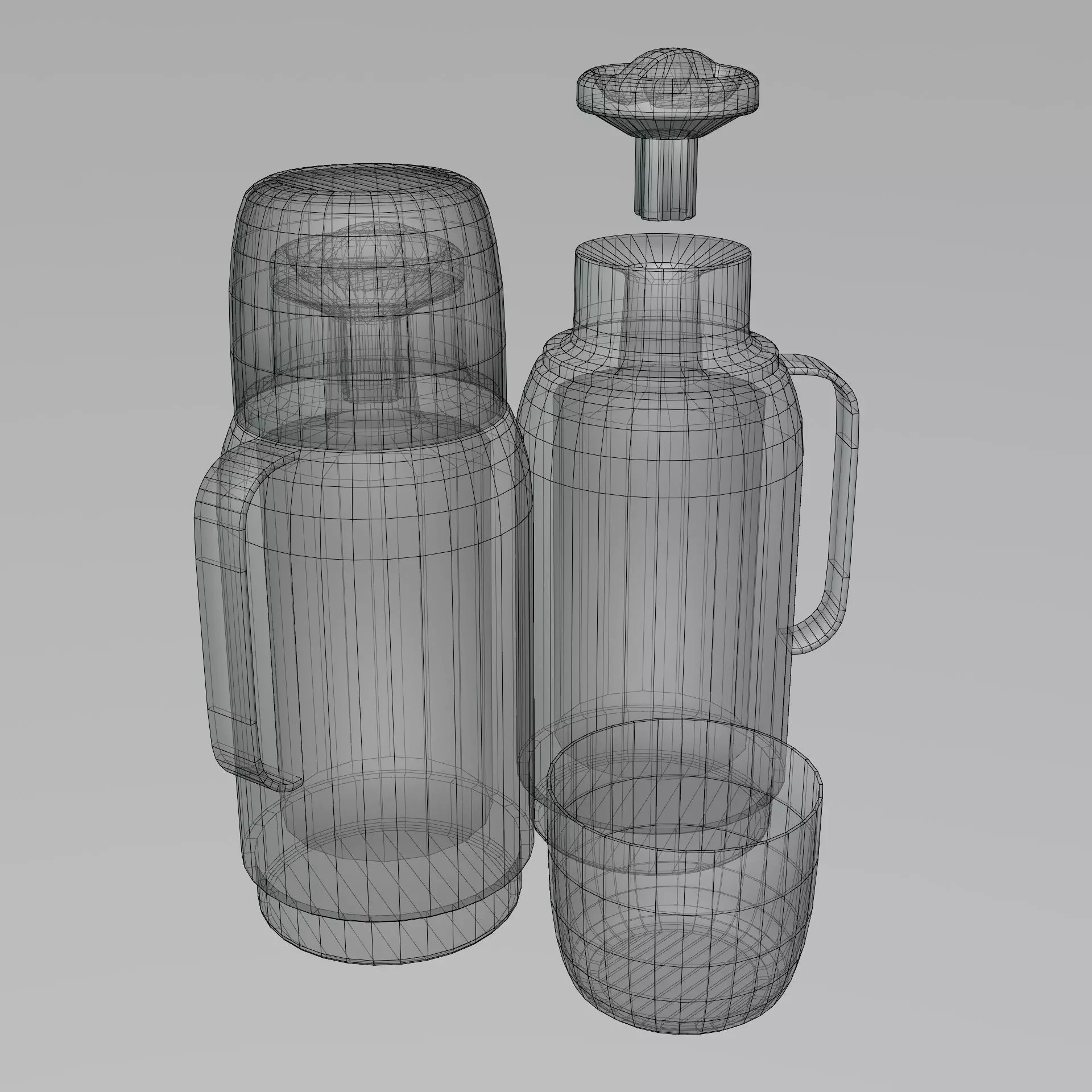 Plain Thermal Bottle Low-poly 3D model_4