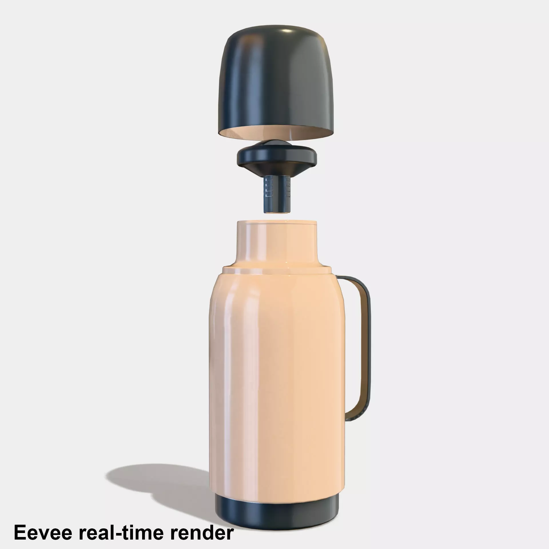 Plain Thermal Bottle Low-poly 3D model_1