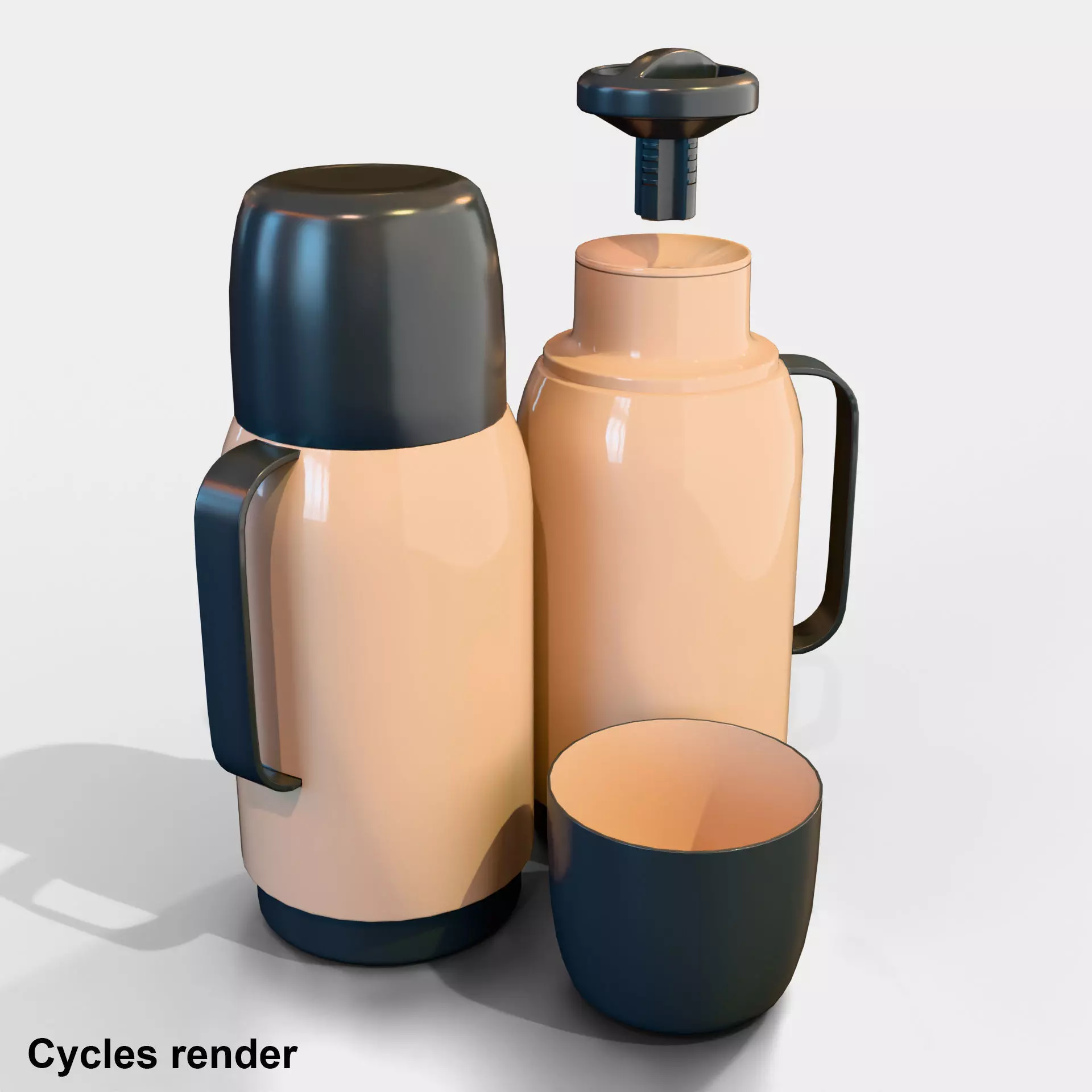 Plain Thermal Bottle Low-poly 3D model_6