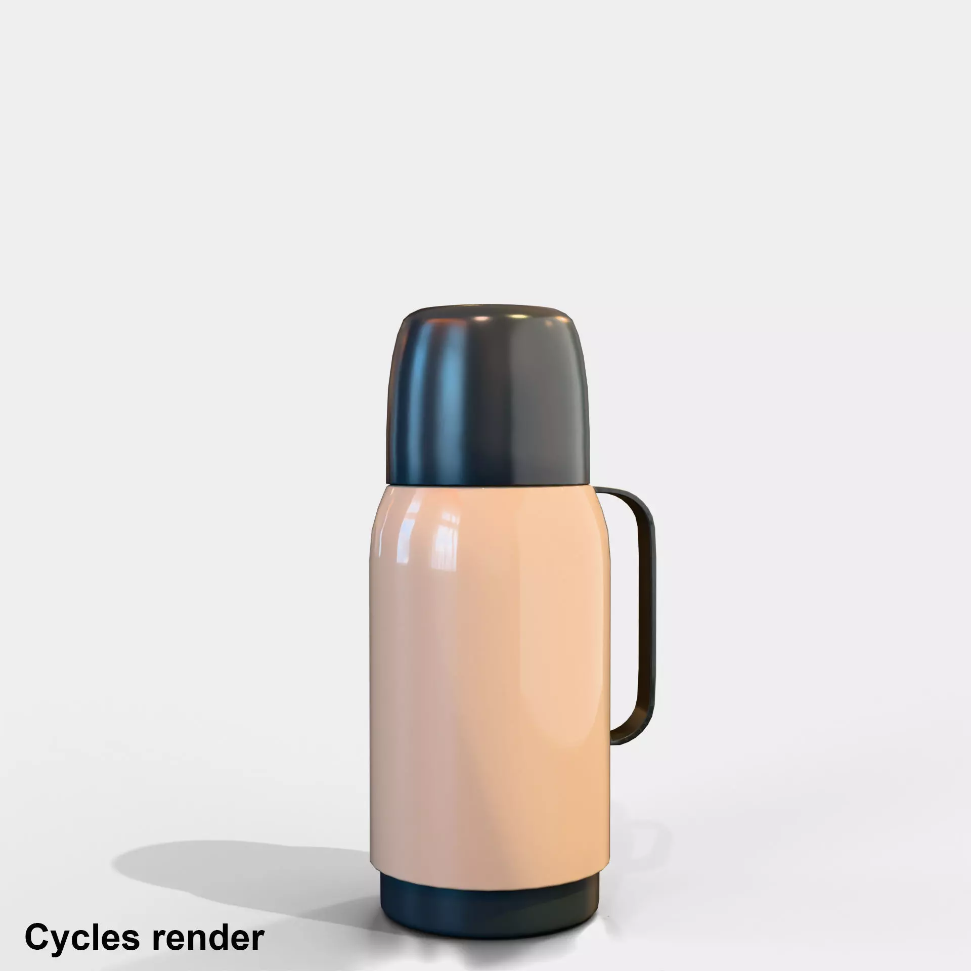 Plain Thermal Bottle Low-poly 3D model_8