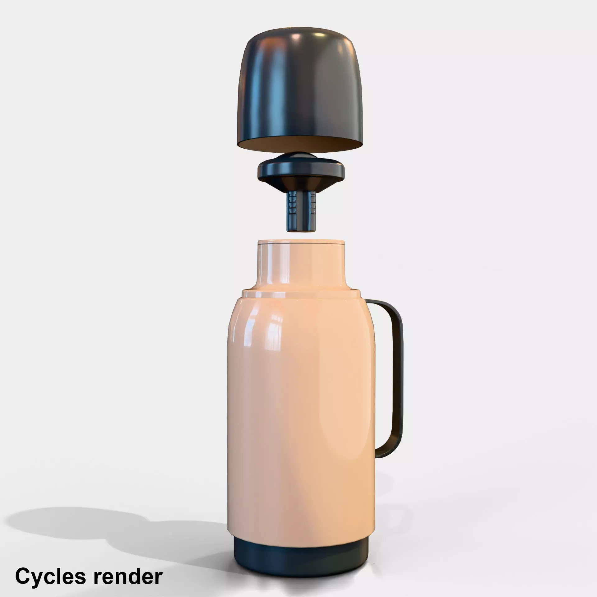 Plain Thermal Bottle Low-poly 3D model_7