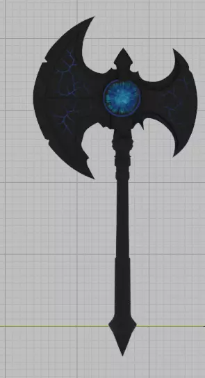 Battle axe Low-poly 3D model_2