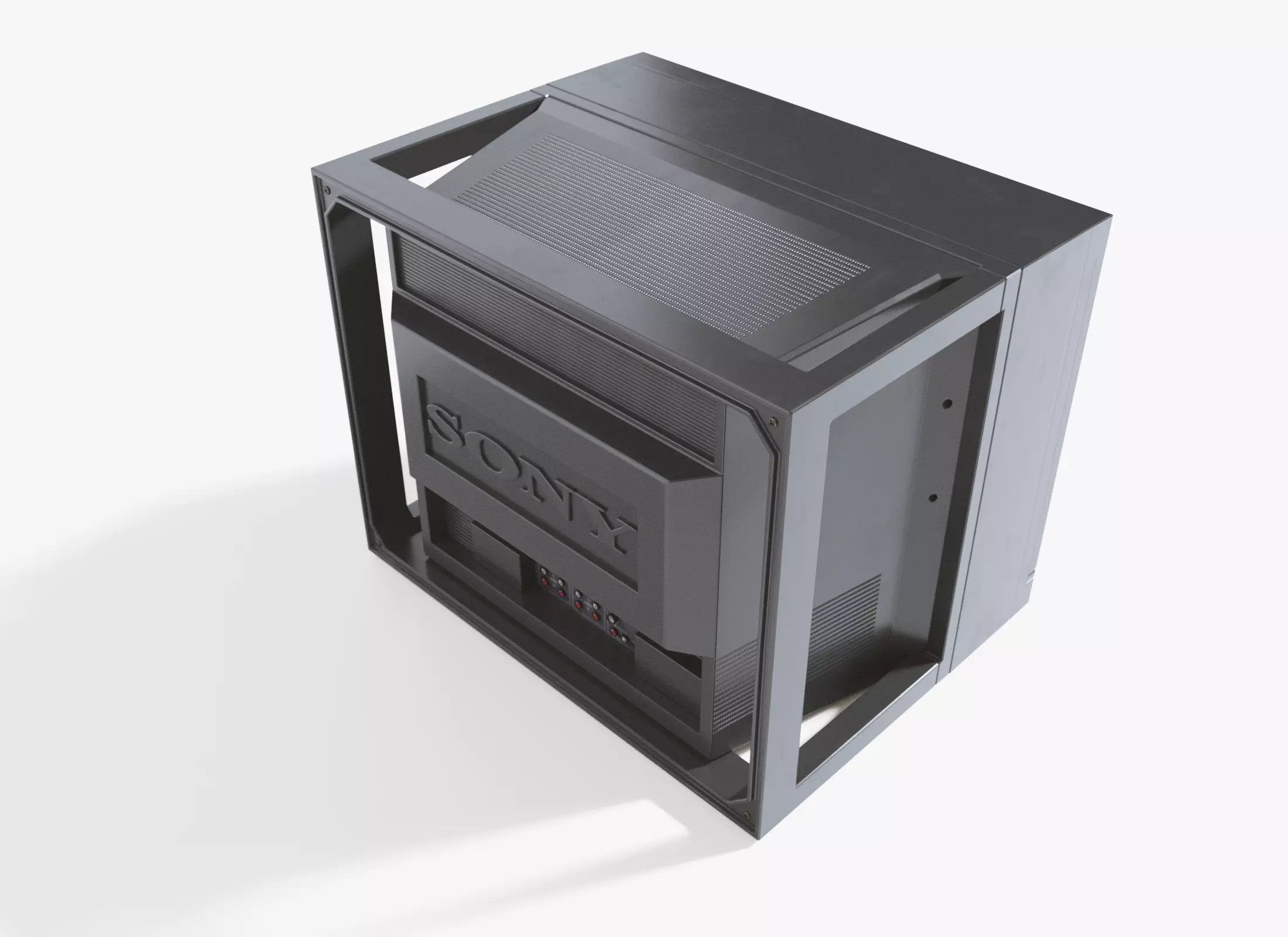 Sony CRT Cube TV PVM-2950QM Low-poly 3D model_3