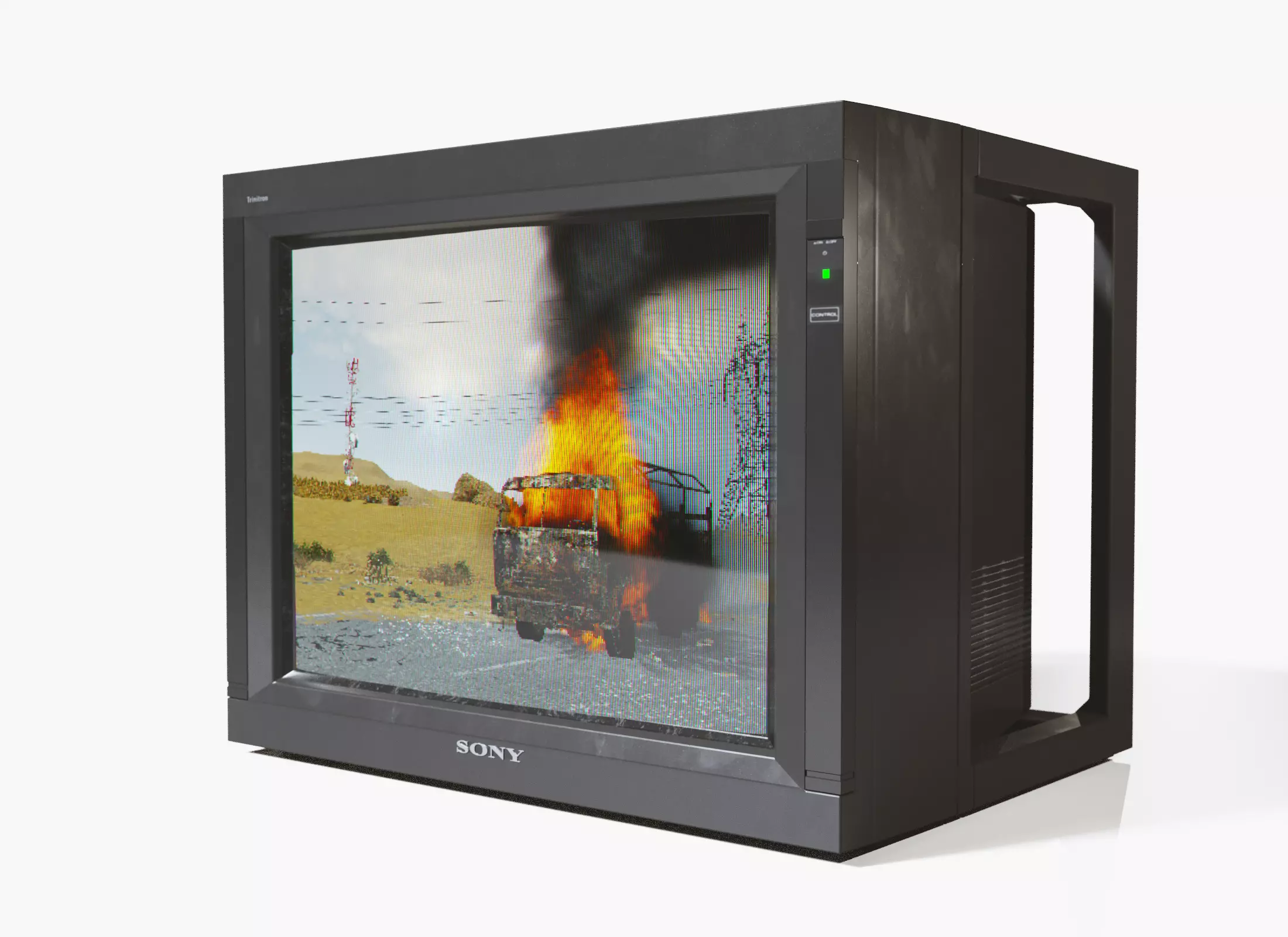 Sony CRT Cube TV PVM-2950QM Low-poly 3D model_1