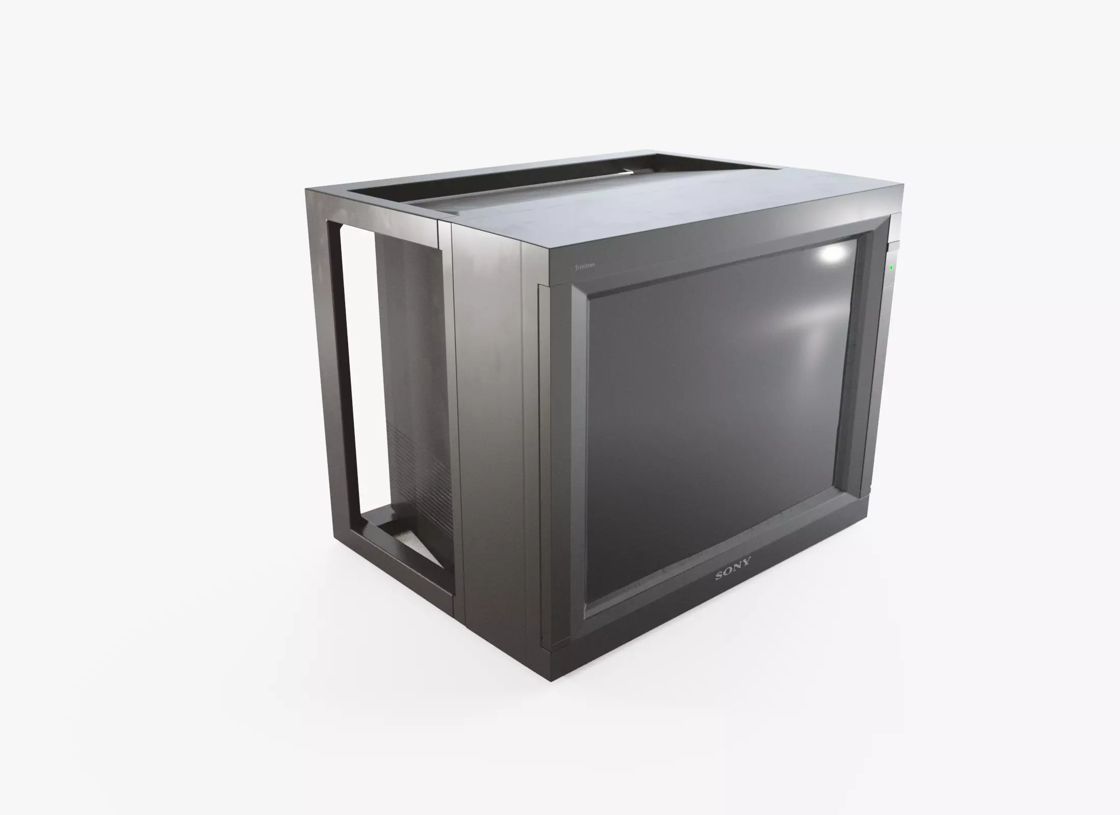 Sony CRT Cube TV PVM-2950QM Low-poly 3D model_0