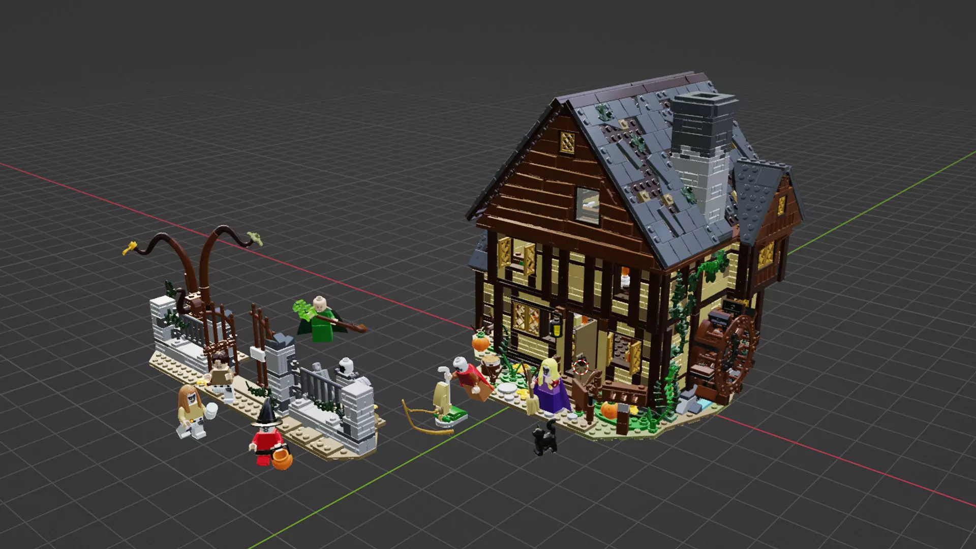 Wikibricks3D - 21341 - The Sanderson Sisters Cottage 3D print model_1