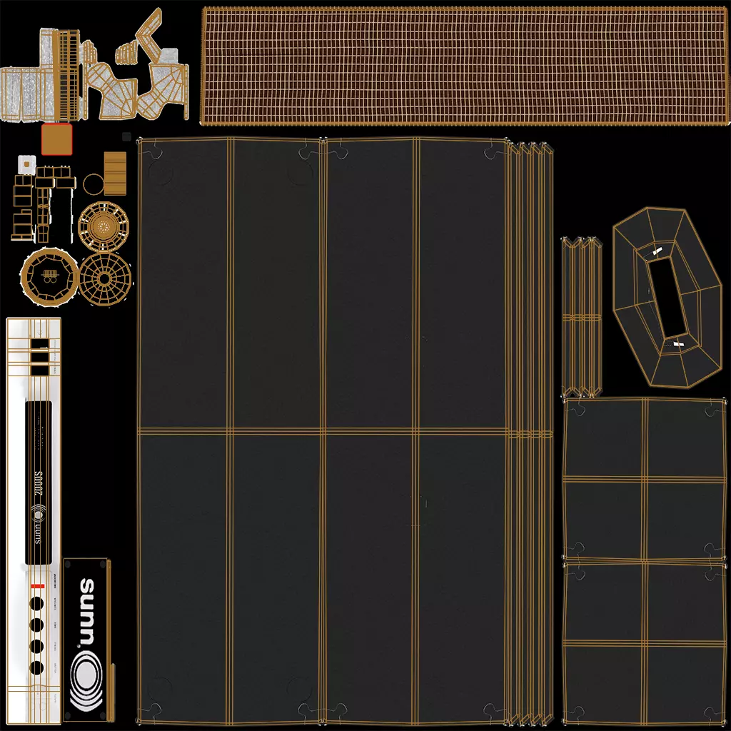 Sunn 2000S Cabinet Amplifier Low-poly 3D model_5