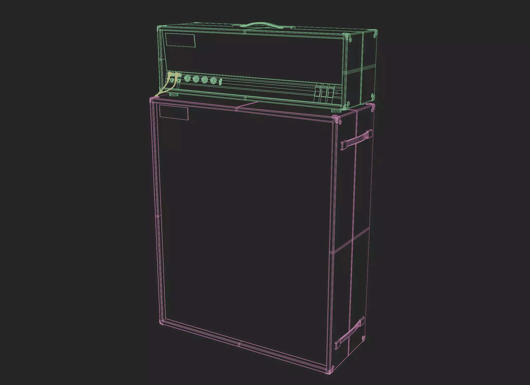 Sunn 2000S Cabinet Amplifier Low-poly 3D model_4