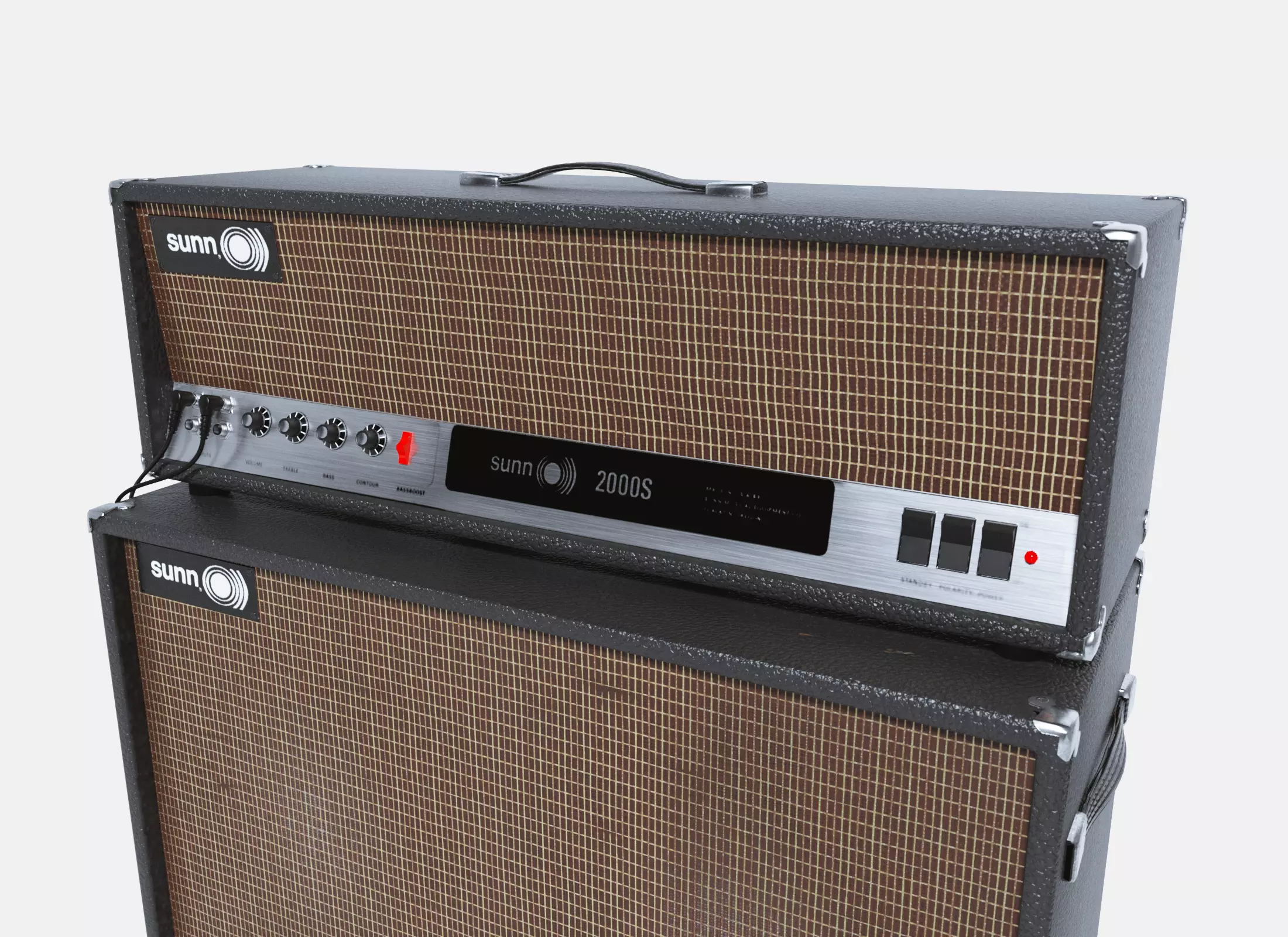 Sunn 2000S Cabinet Amplifier Low-poly 3D model_2