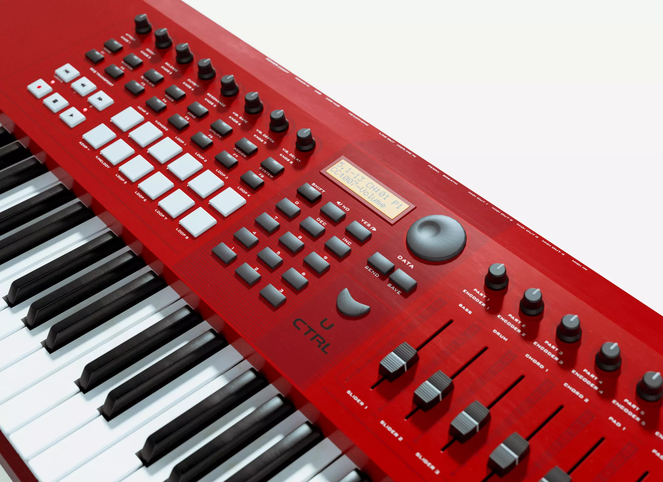 MIDI Keyboard Controller CME VX8 Low-poly 3D model_3