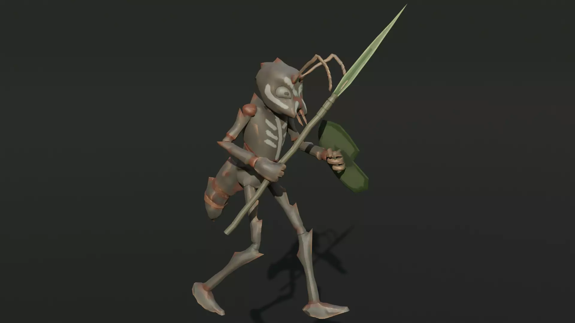 Low Poly Stylized Monster - Mutated Ant Low-poly 3D model_13