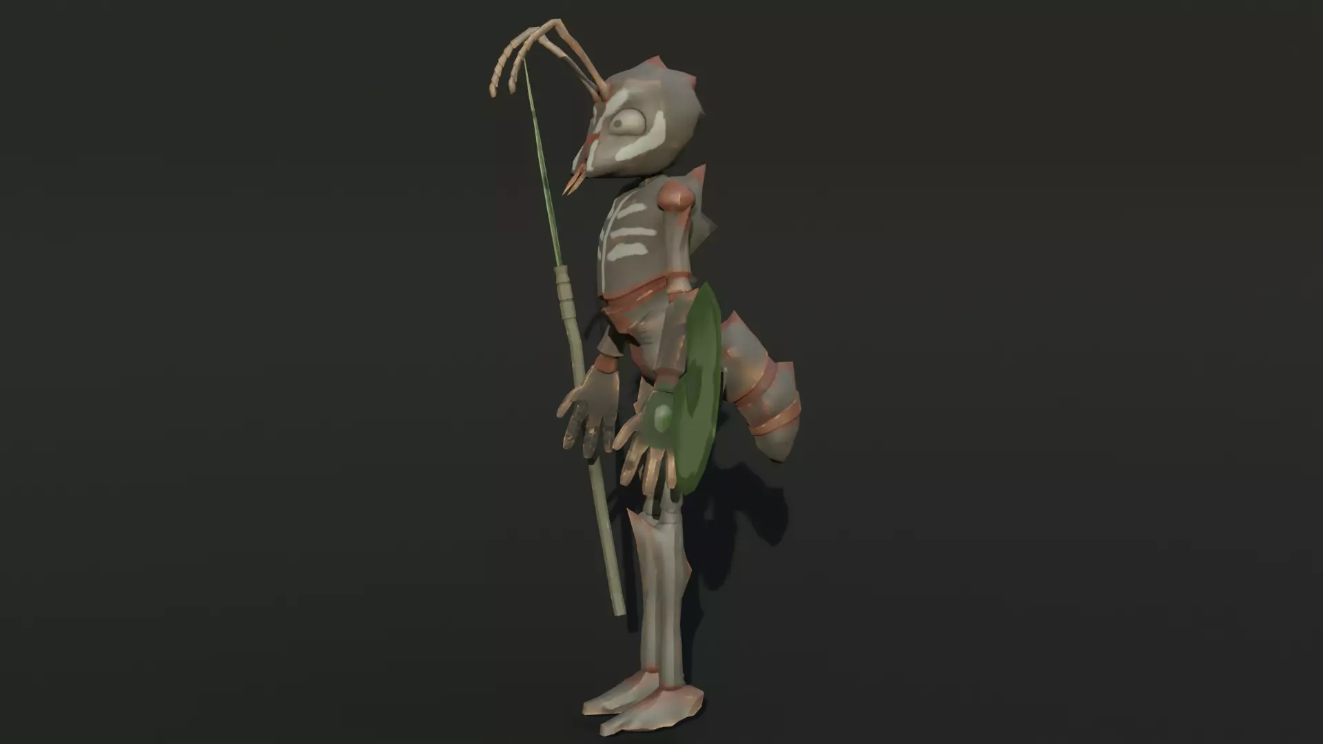Low Poly Stylized Monster - Mutated Ant Low-poly 3D model_3