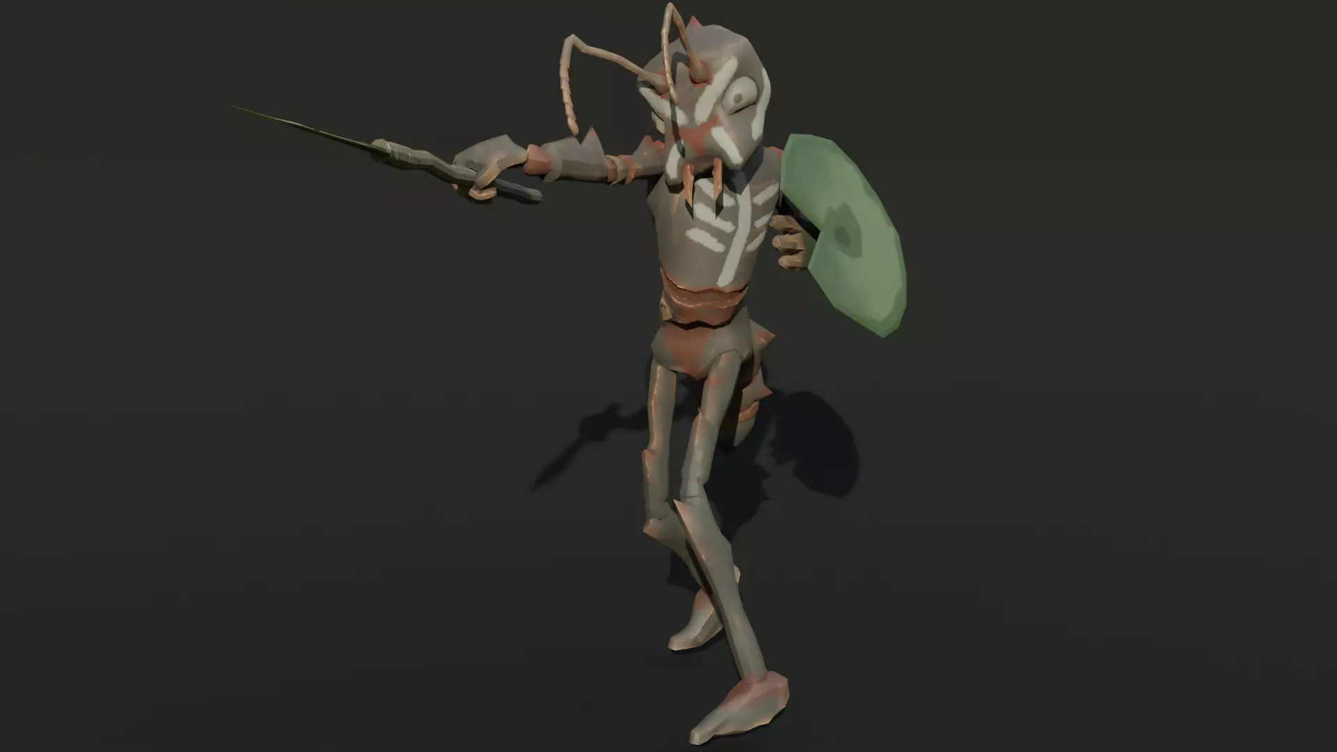 Low Poly Stylized Monster - Mutated Ant Low-poly 3D model_7
