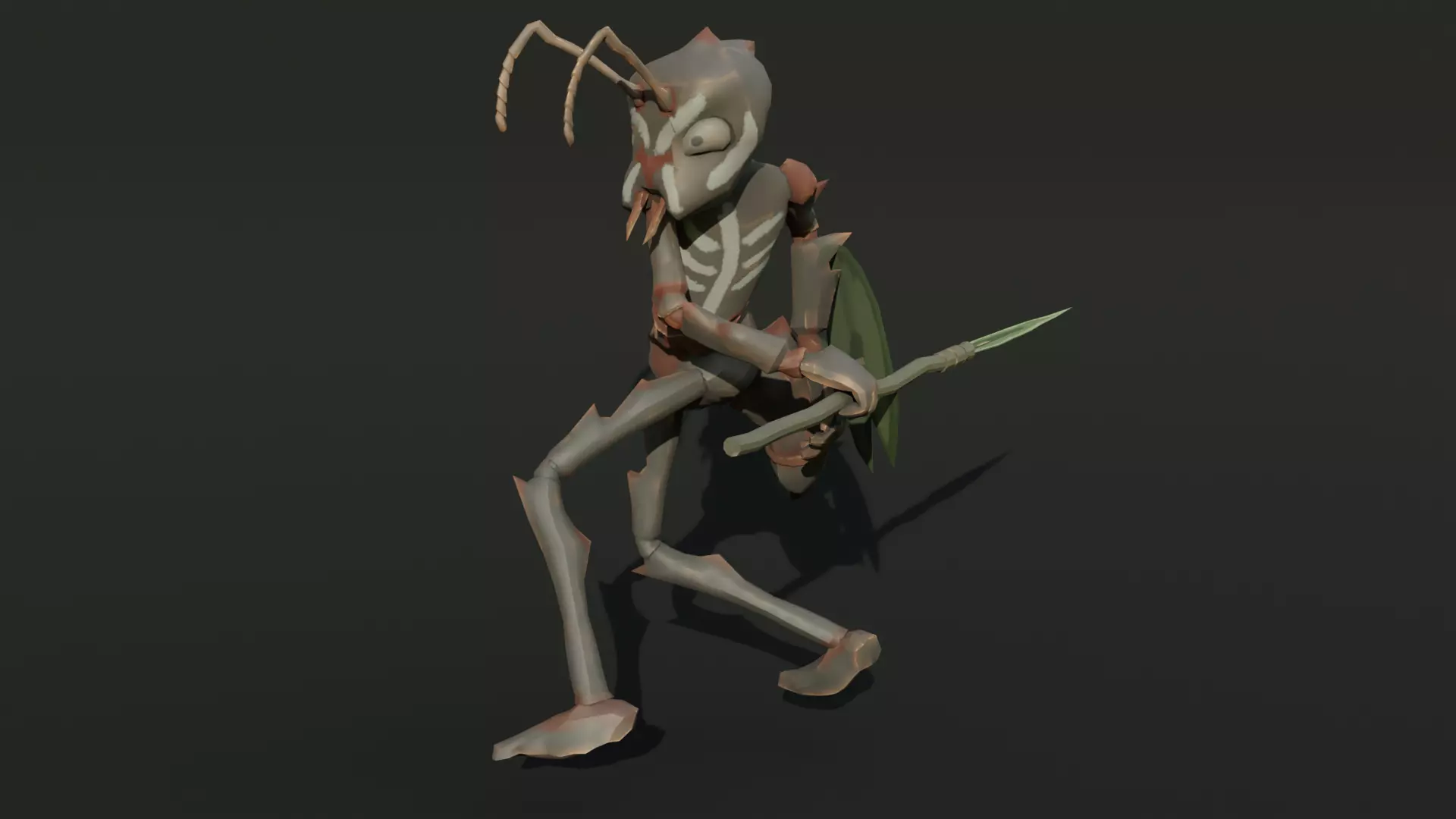 Low Poly Stylized Monster - Mutated Ant Low-poly 3D model_11