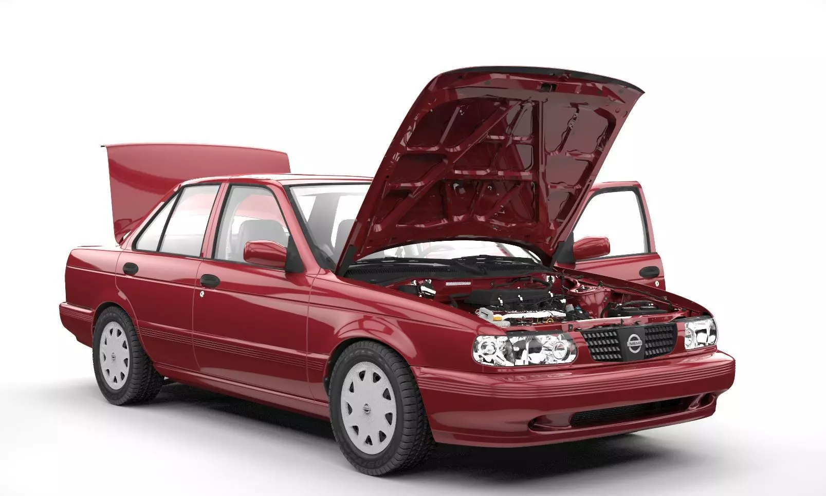 NISSAN TSURU 2004  Low-poly 3D model_0