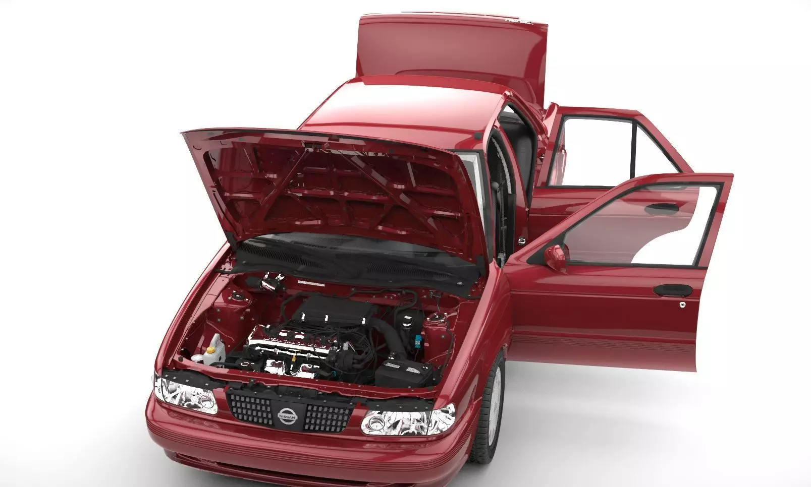 NISSAN TSURU 2004  Low-poly 3D model_1