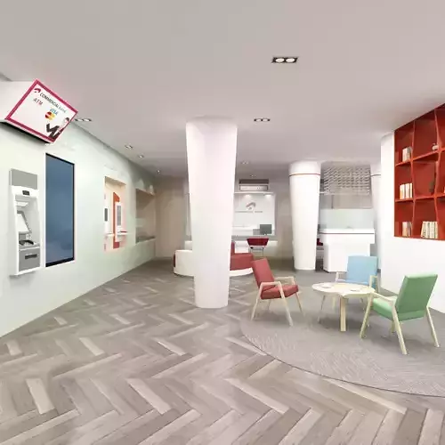 Bank Office Branch 3D model