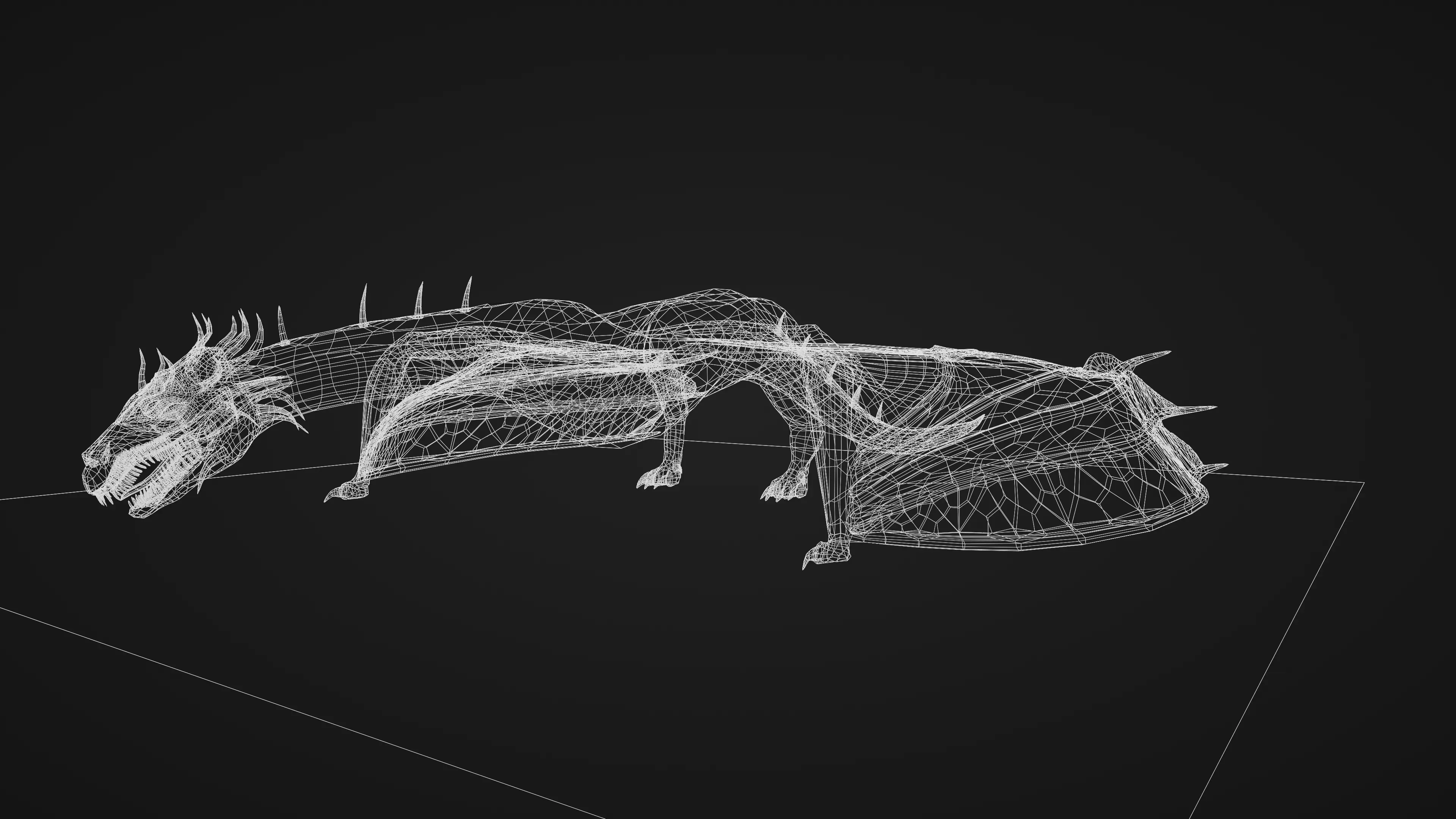 Dragon Low-poly 3D model_8