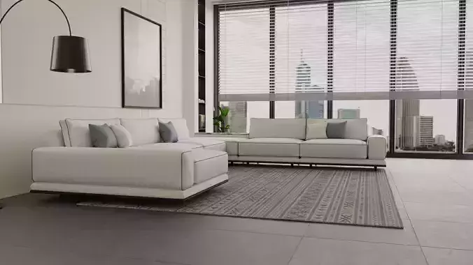 Modern Italian Sofa 3D Model High Quality CORONA