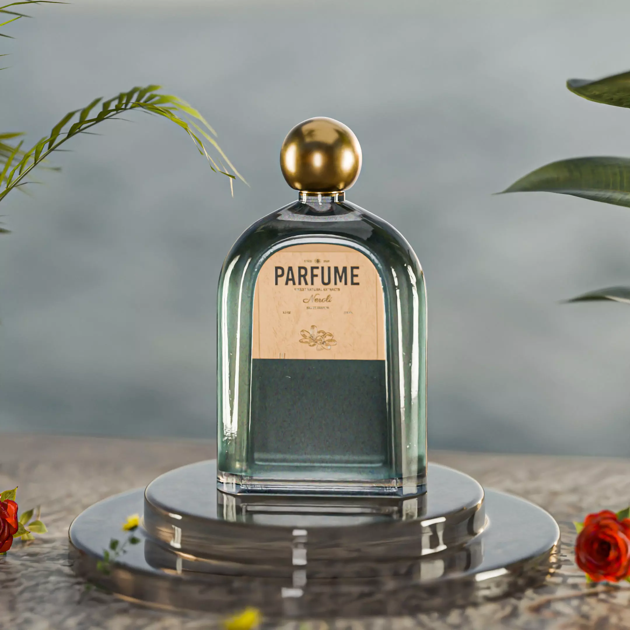 Elegant Luxury Perfume Bottle 3D model_2