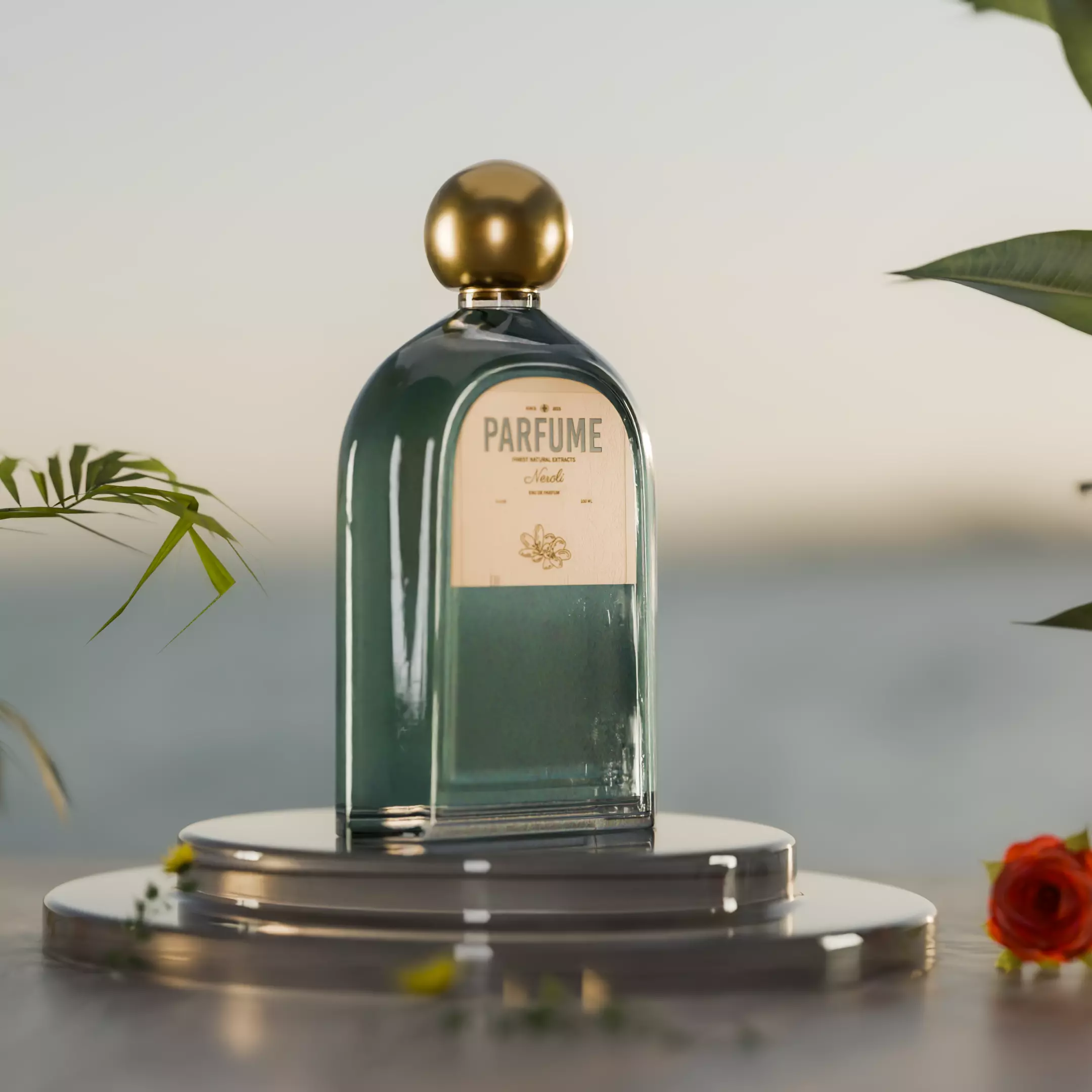 Elegant Luxury Perfume Bottle 3D model_3