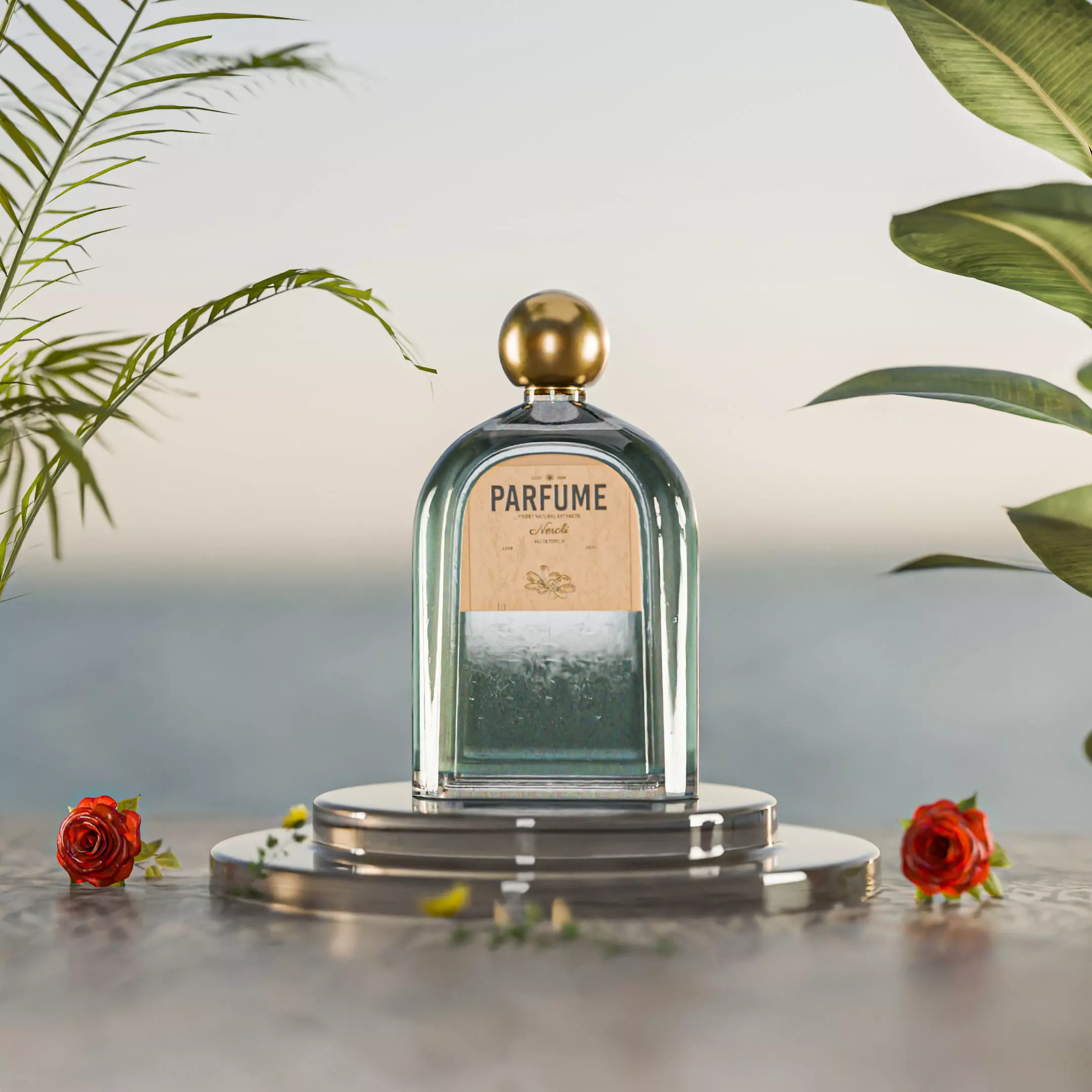 Elegant Luxury Perfume Bottle 3D model_1