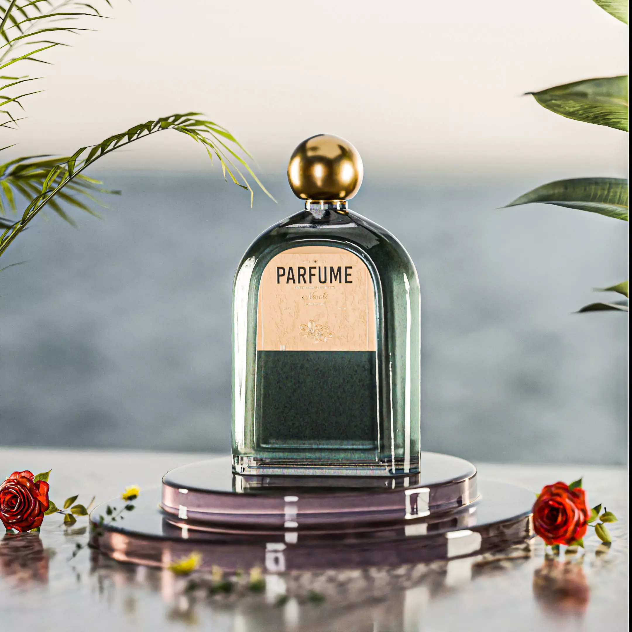 Elegant Luxury Perfume Bottle 3D model_4