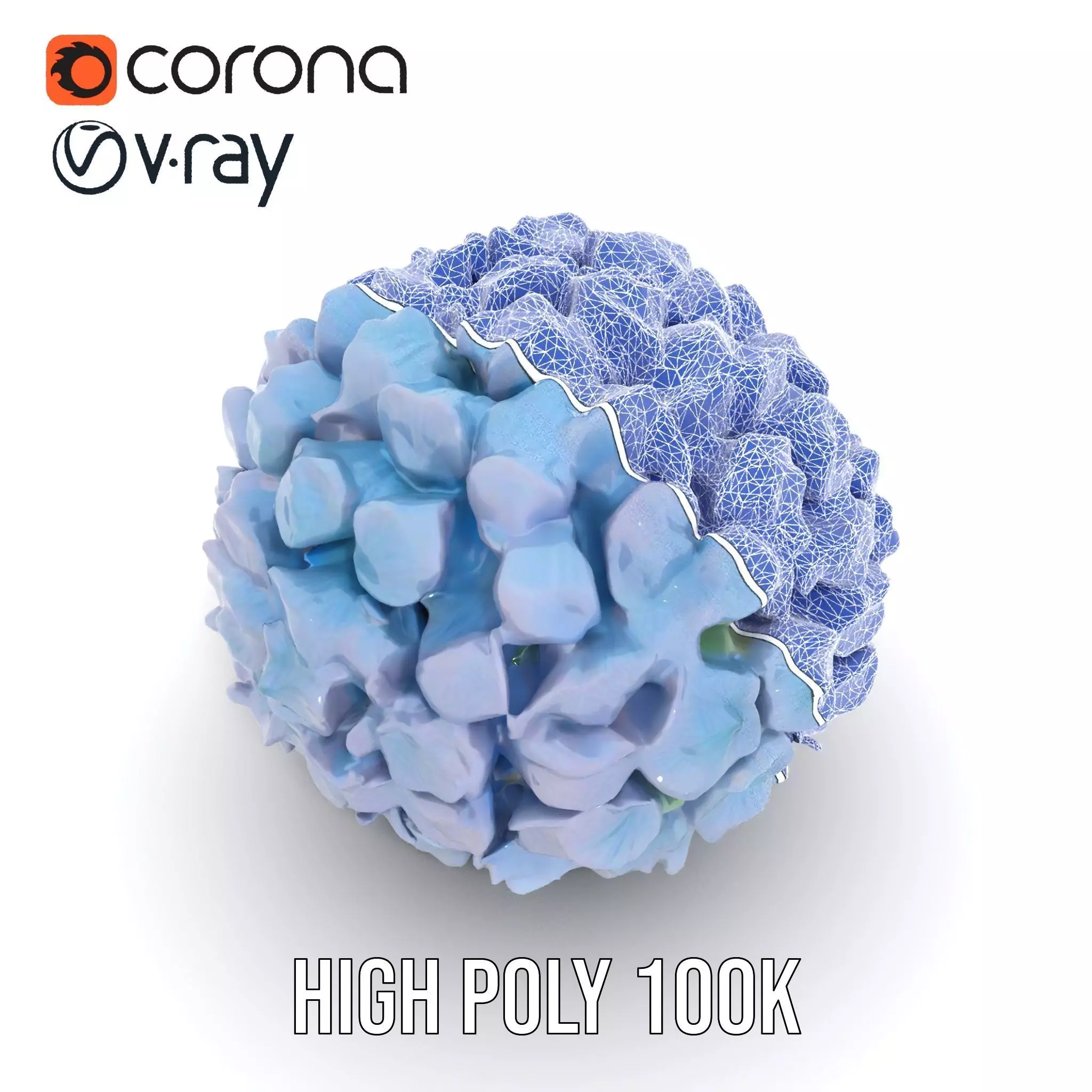 Hydrangea Blossom model pack Low-poly 3D model_21