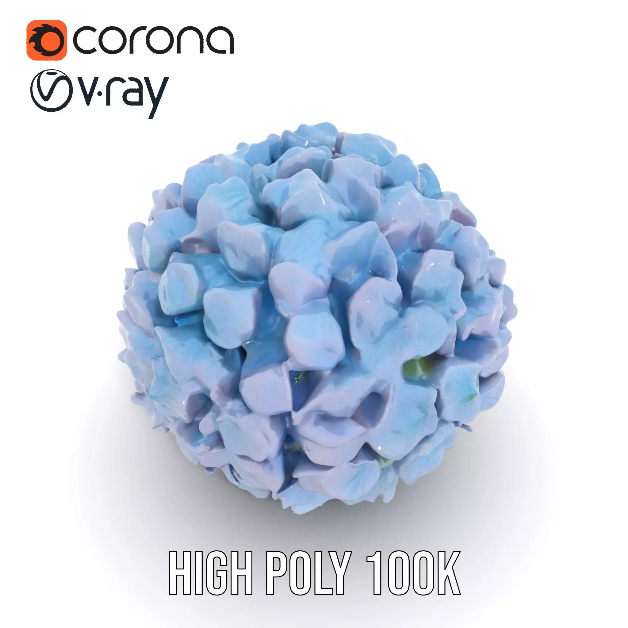 Hydrangea Blossom model pack Low-poly 3D model_6