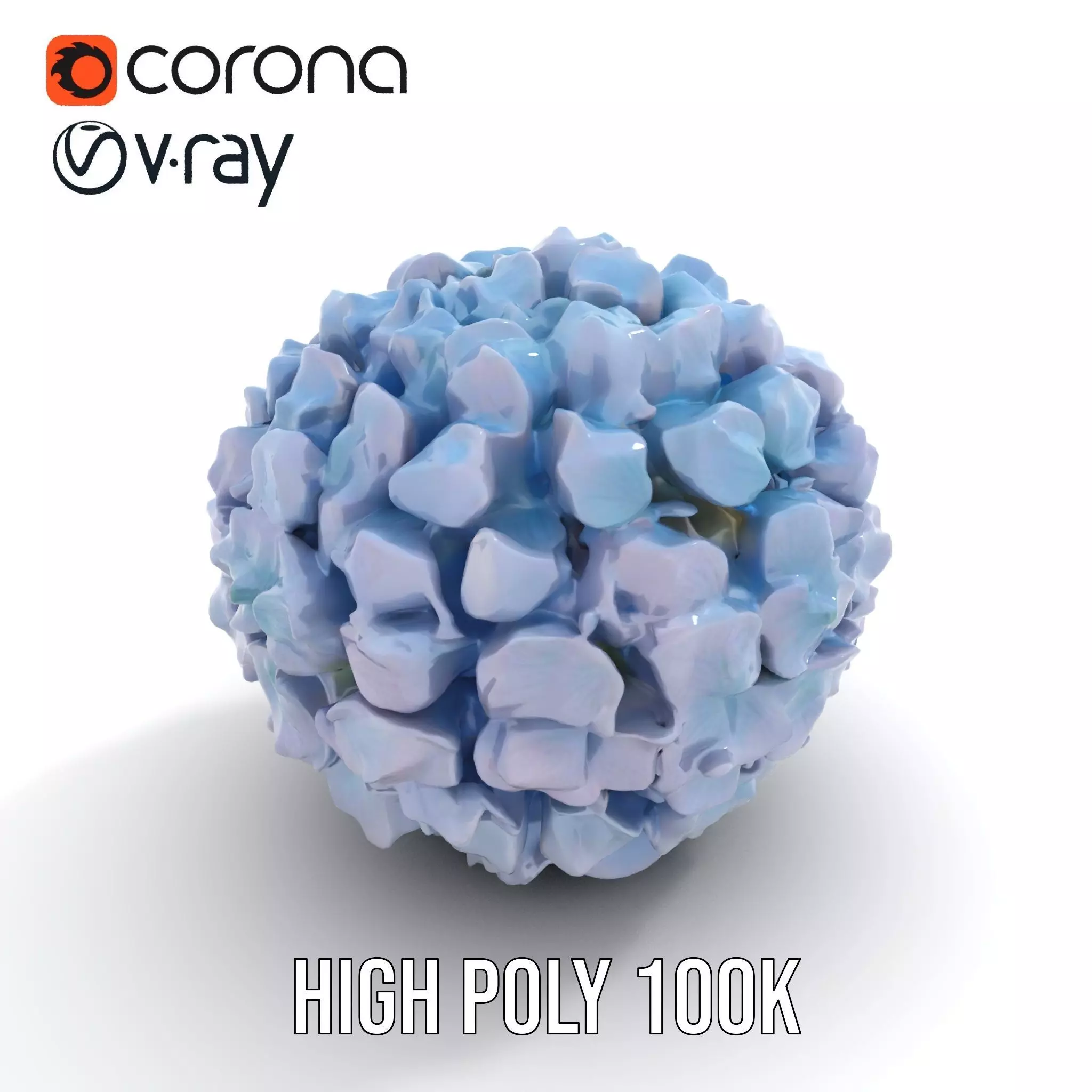 Hydrangea Blossom model pack Low-poly 3D model_12