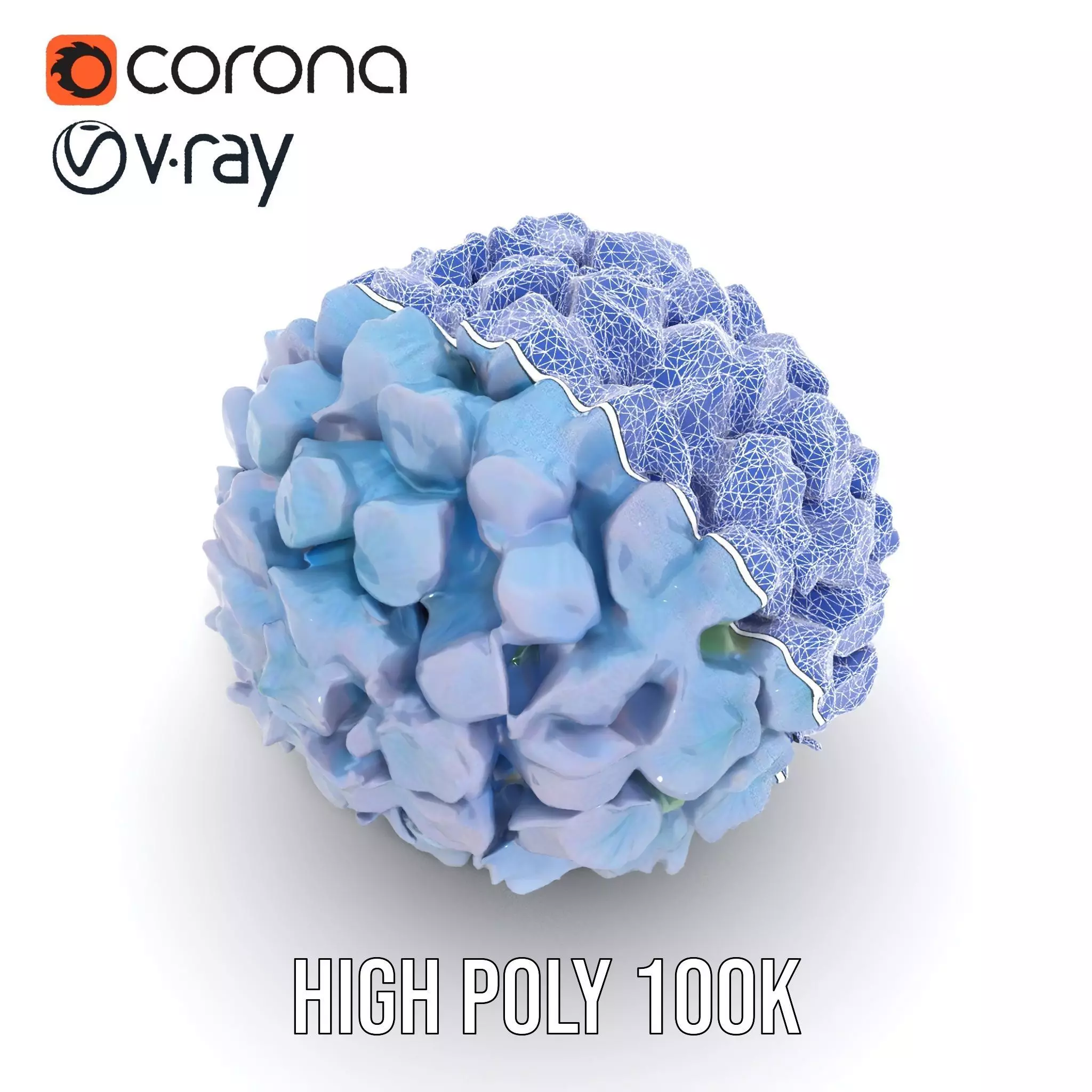 Hydrangea Blossom model pack Low-poly 3D model_31
