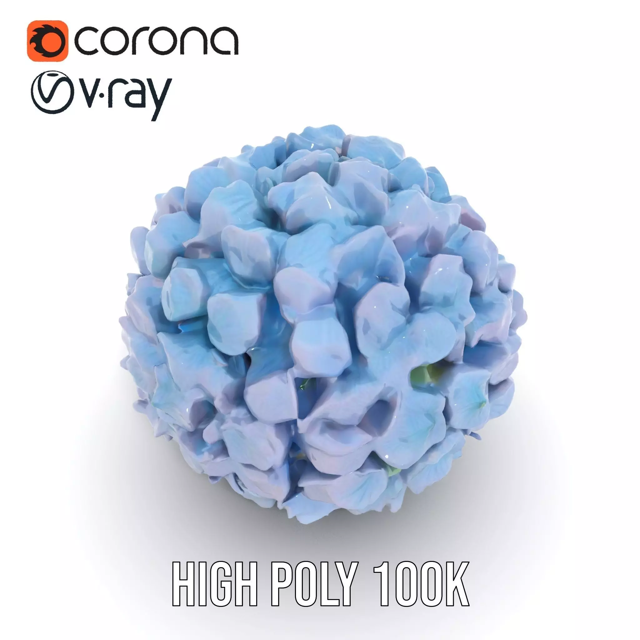 Hydrangea Blossom model pack Low-poly 3D model_16